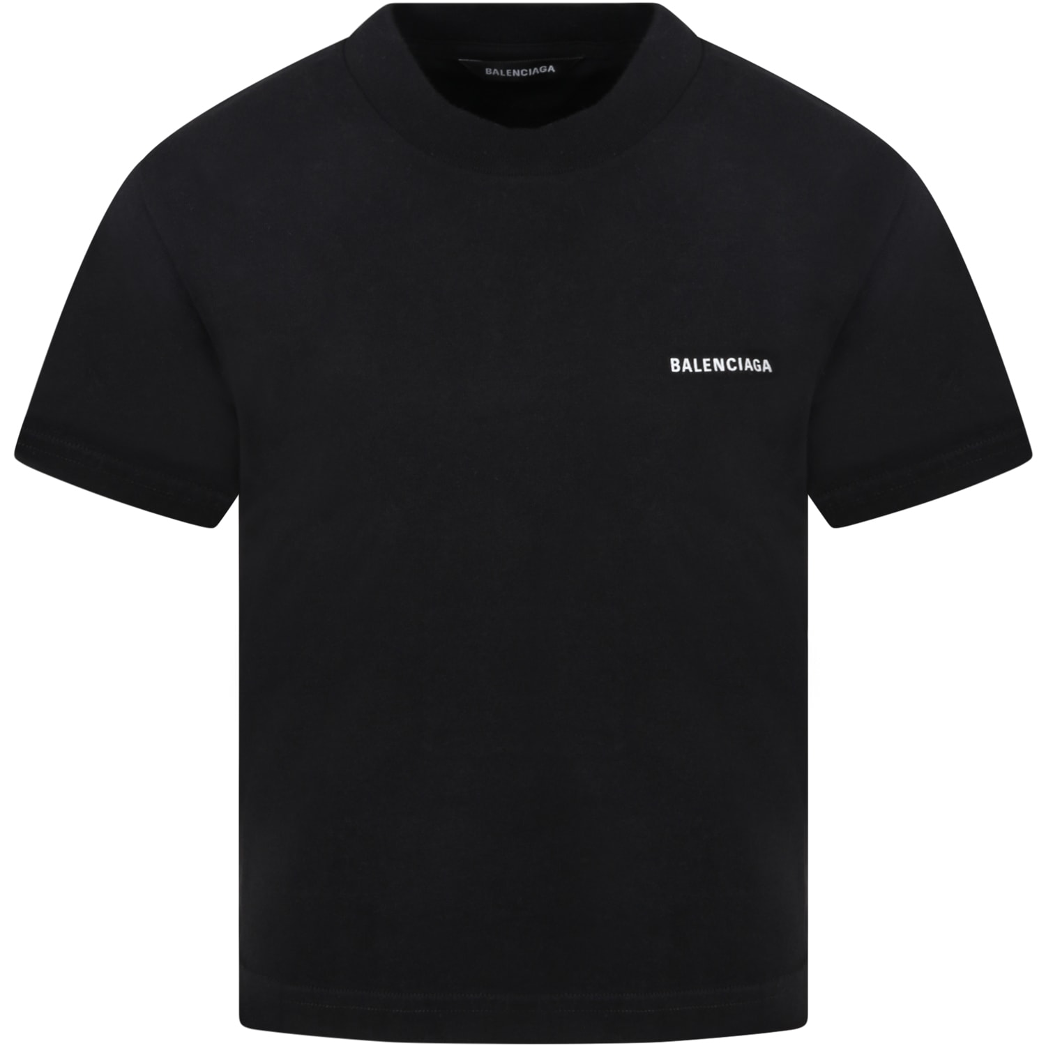 Balenciaga Black T-shirt For Kids With Logo