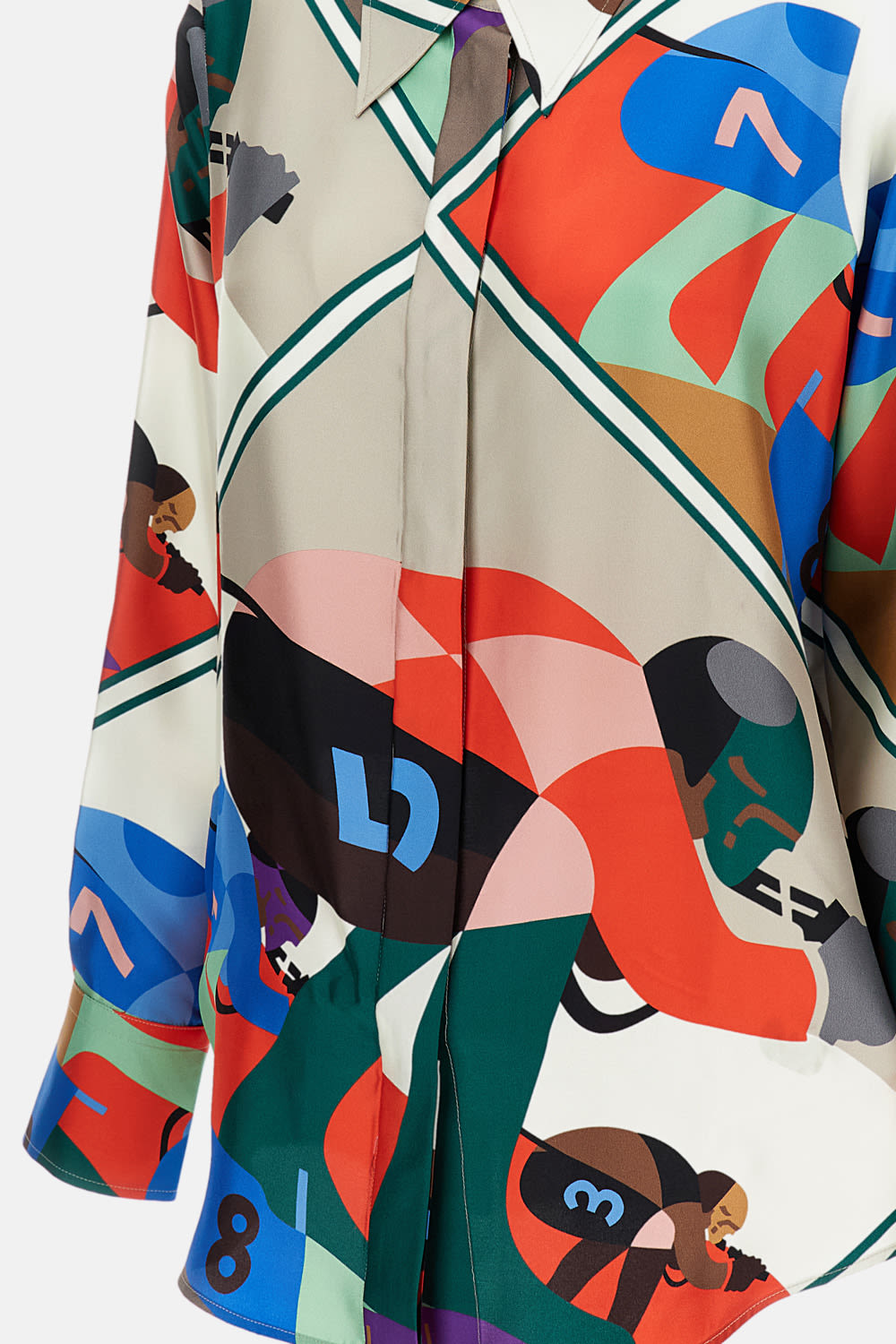 Alberto Biani Classic Silk Skiers Shirt In Orange