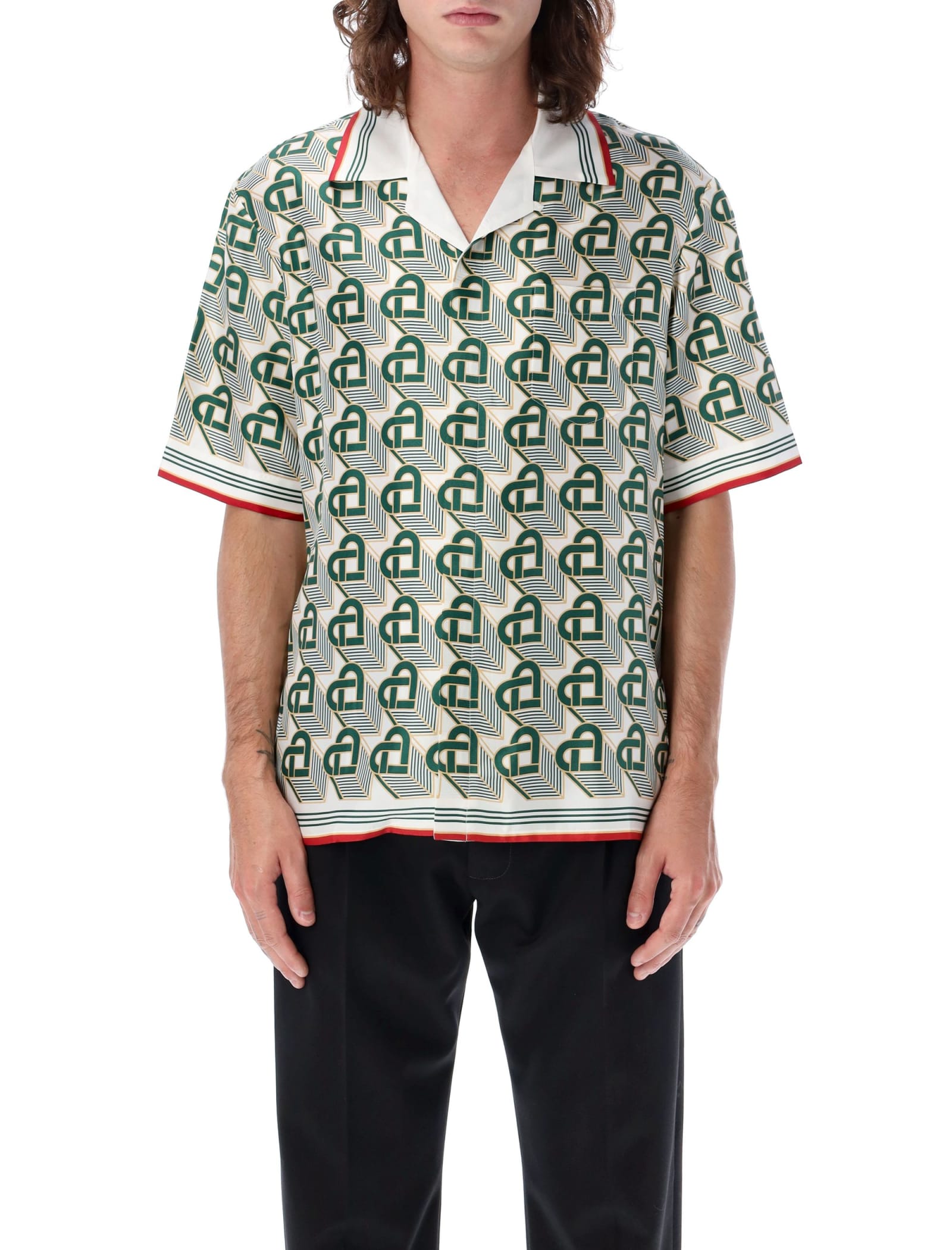 CASABLANCA CUBAN COLLAR S/S SHIRT