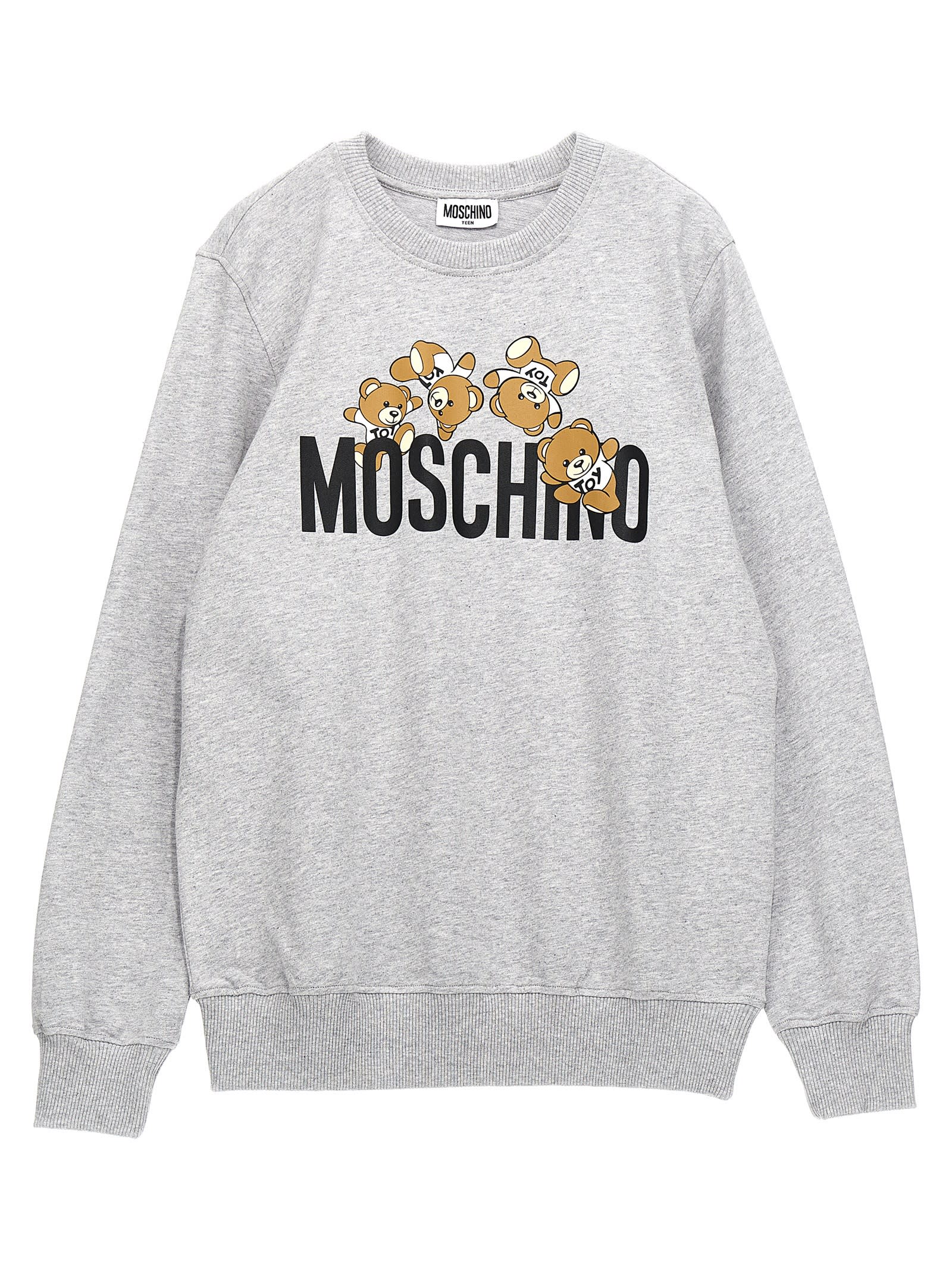 Moschino Kids' Logo Print Sweatshirt In Gray