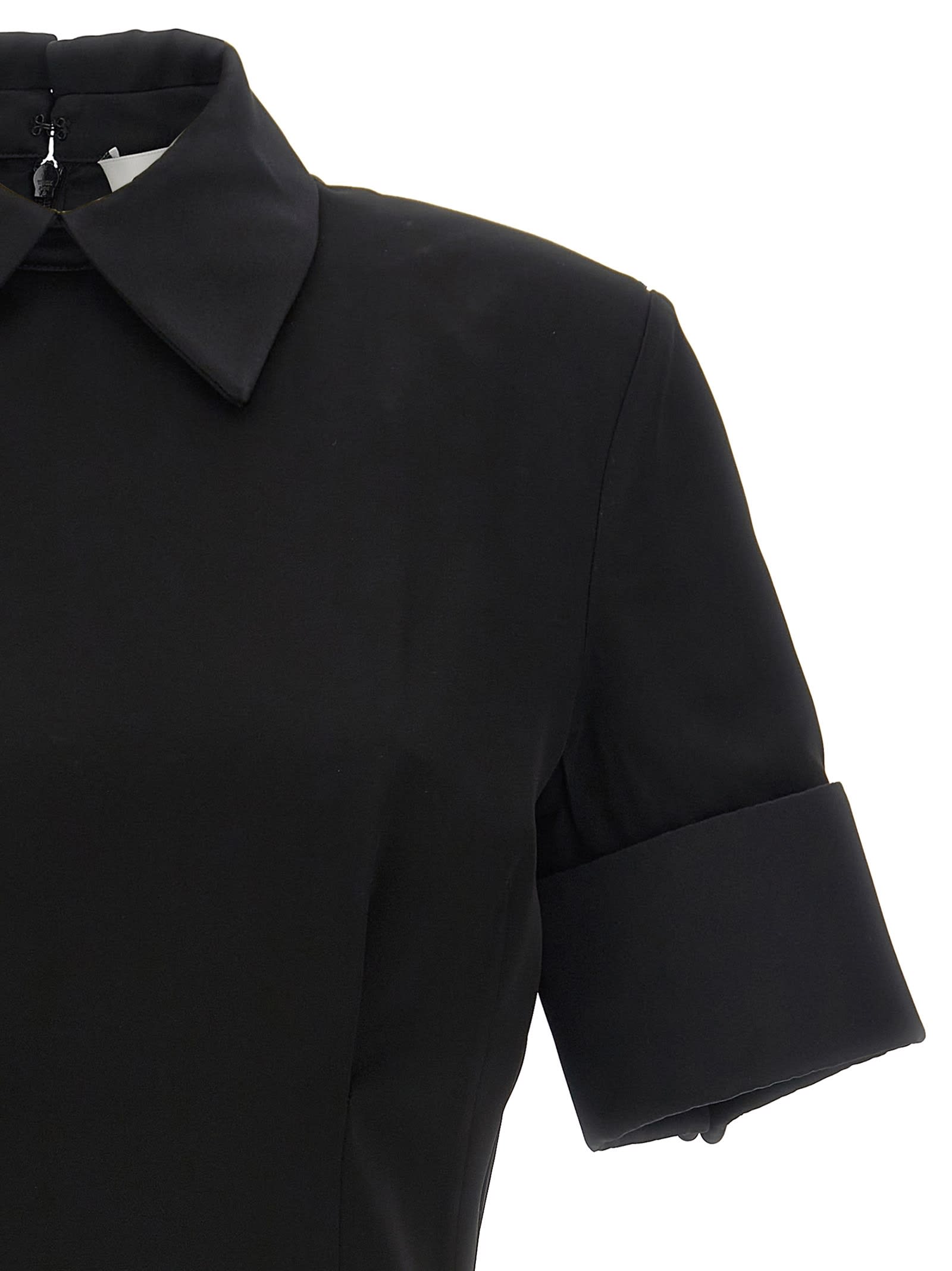 Sportmax Cipro Straight Hem Mini Shirt Dress In Black