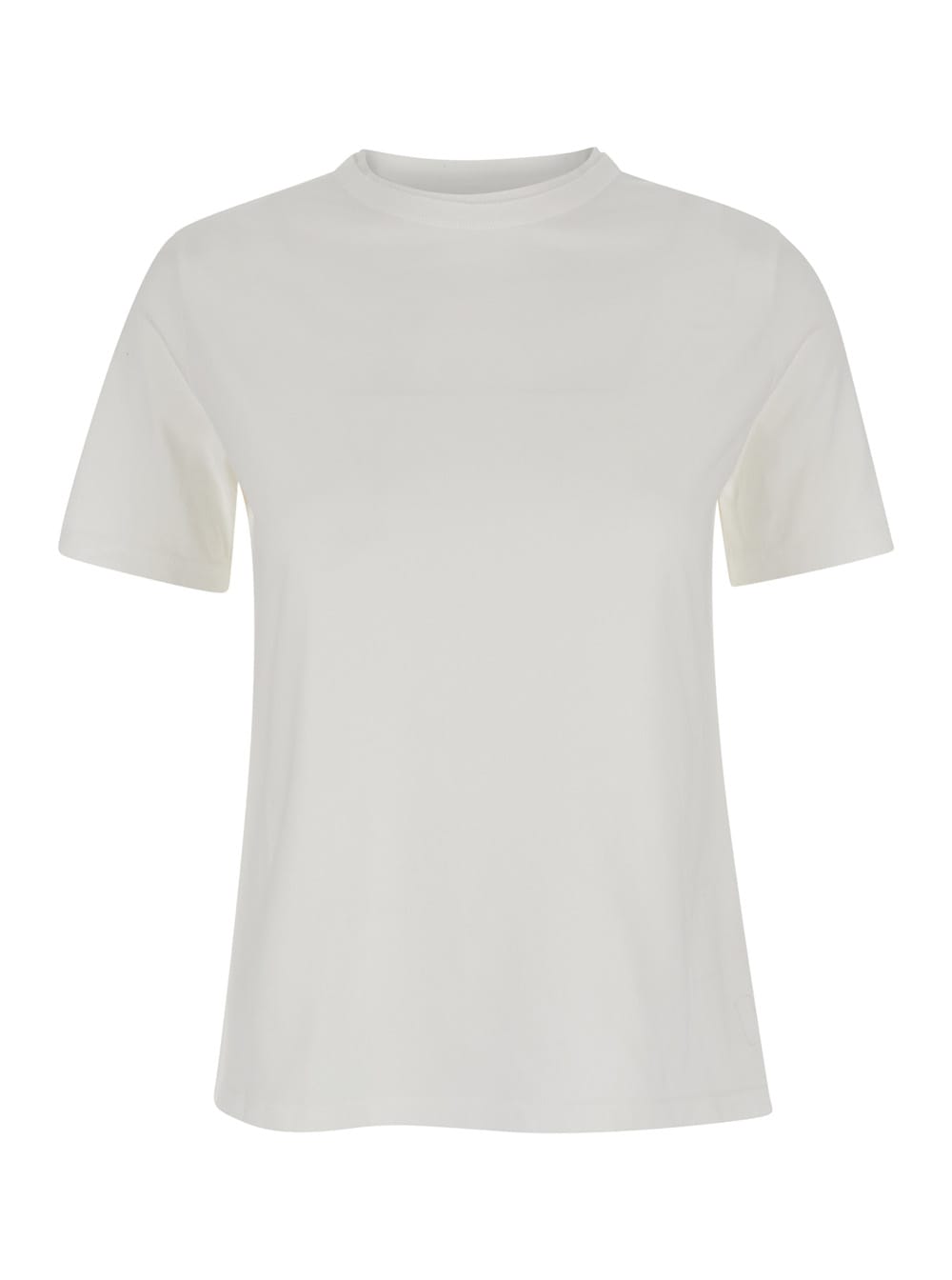 White Crewneck T-shirt In Cotton Woman