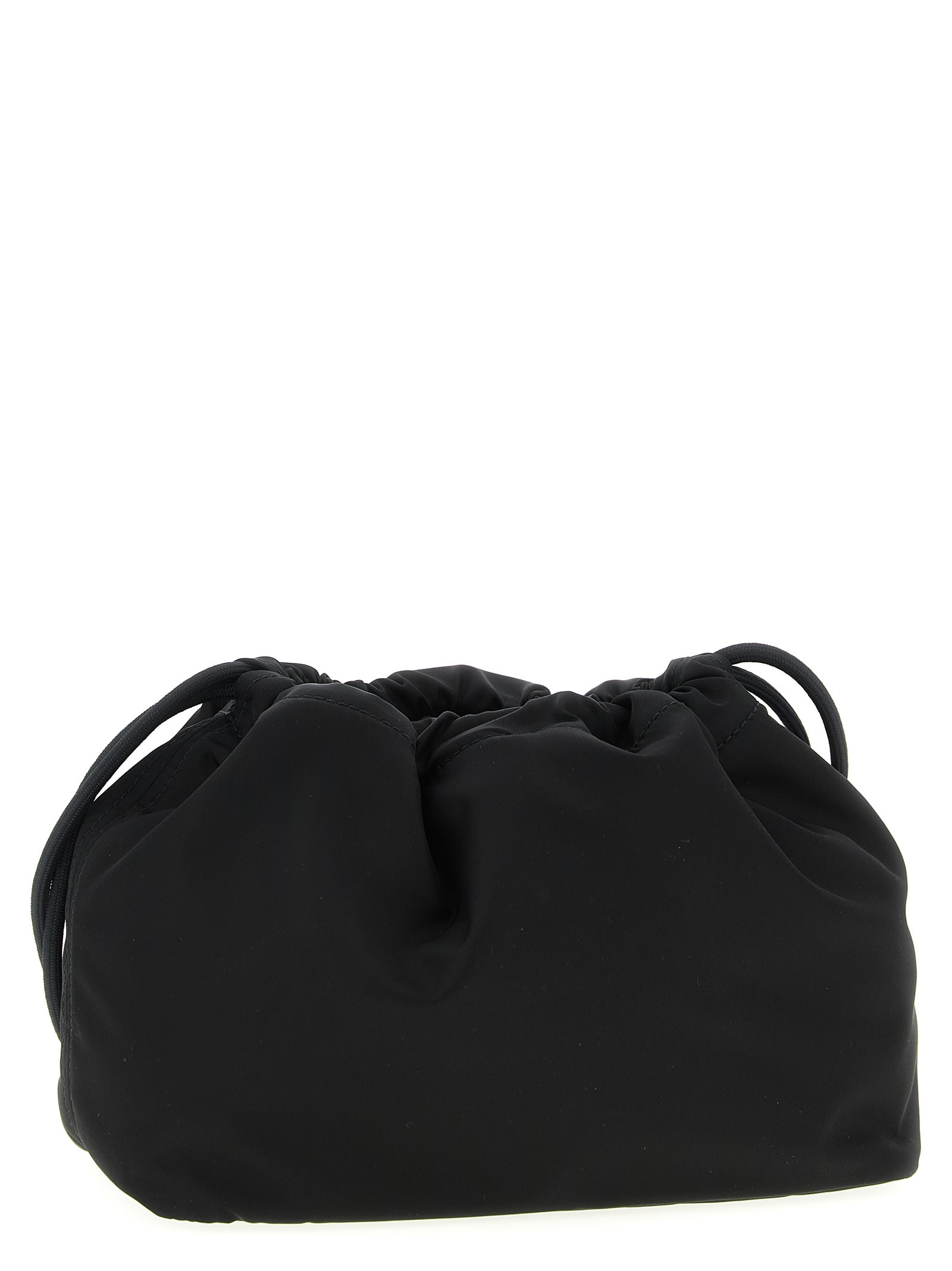 Burberry Reversible Leather-trimmed Shell Pouch In Black