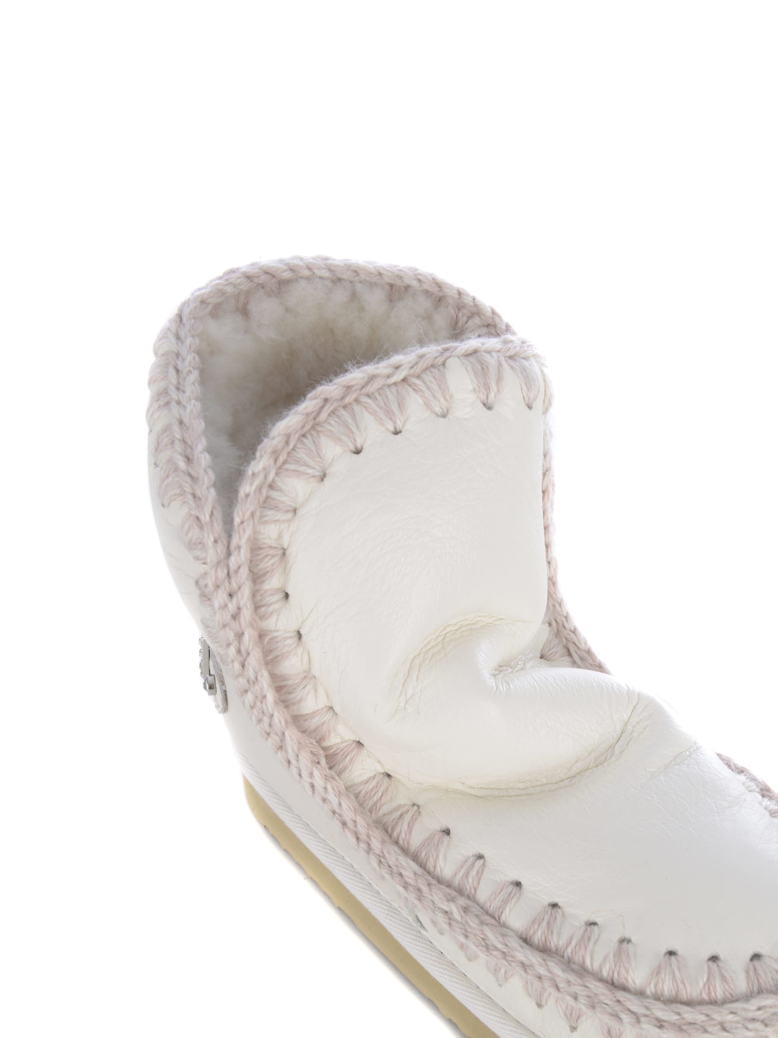 Shop Mou Ankle Boots  Eskimo18 Made Of Leather In White