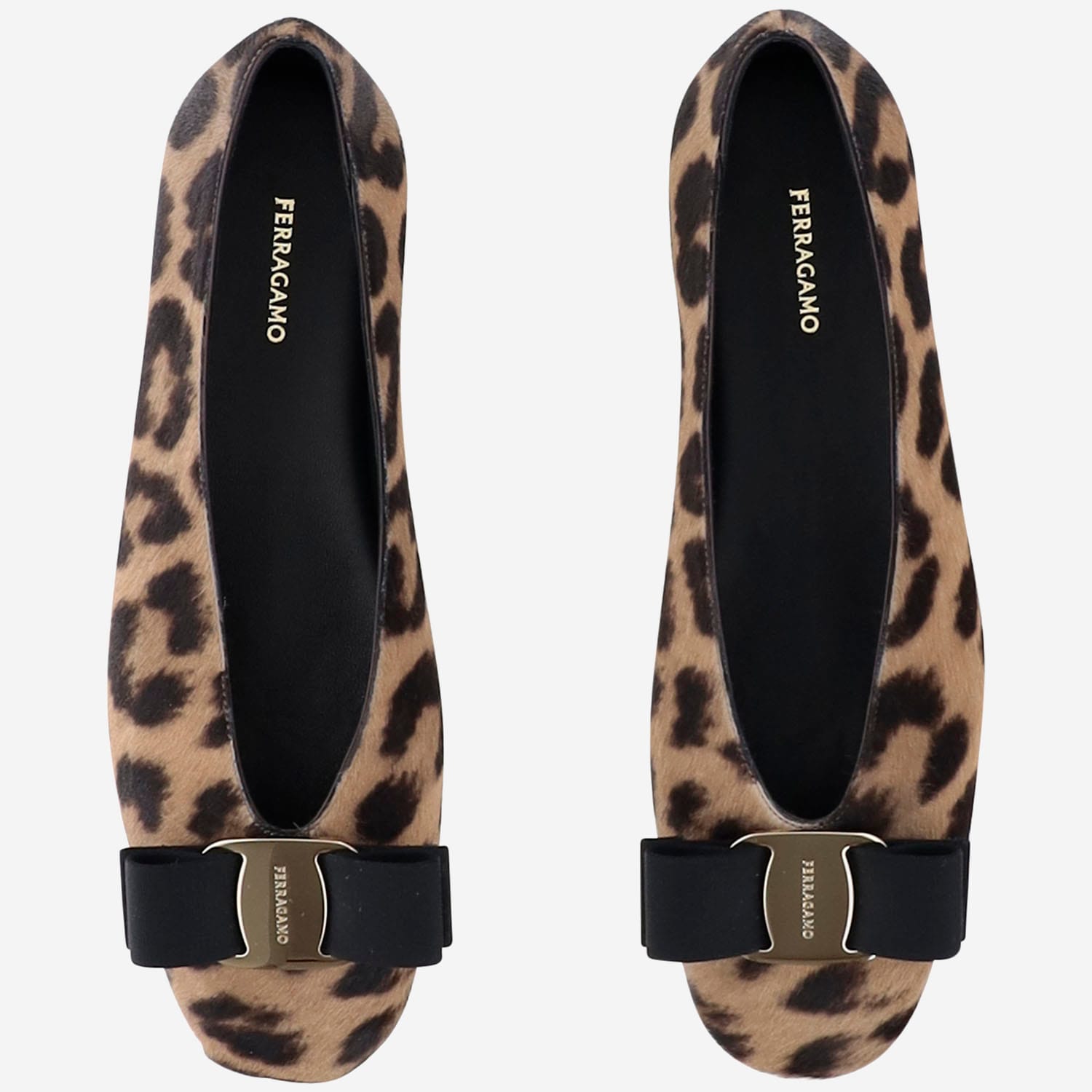 Ferragamo Vanna Leopard-print Calf Hair Ballet Flats