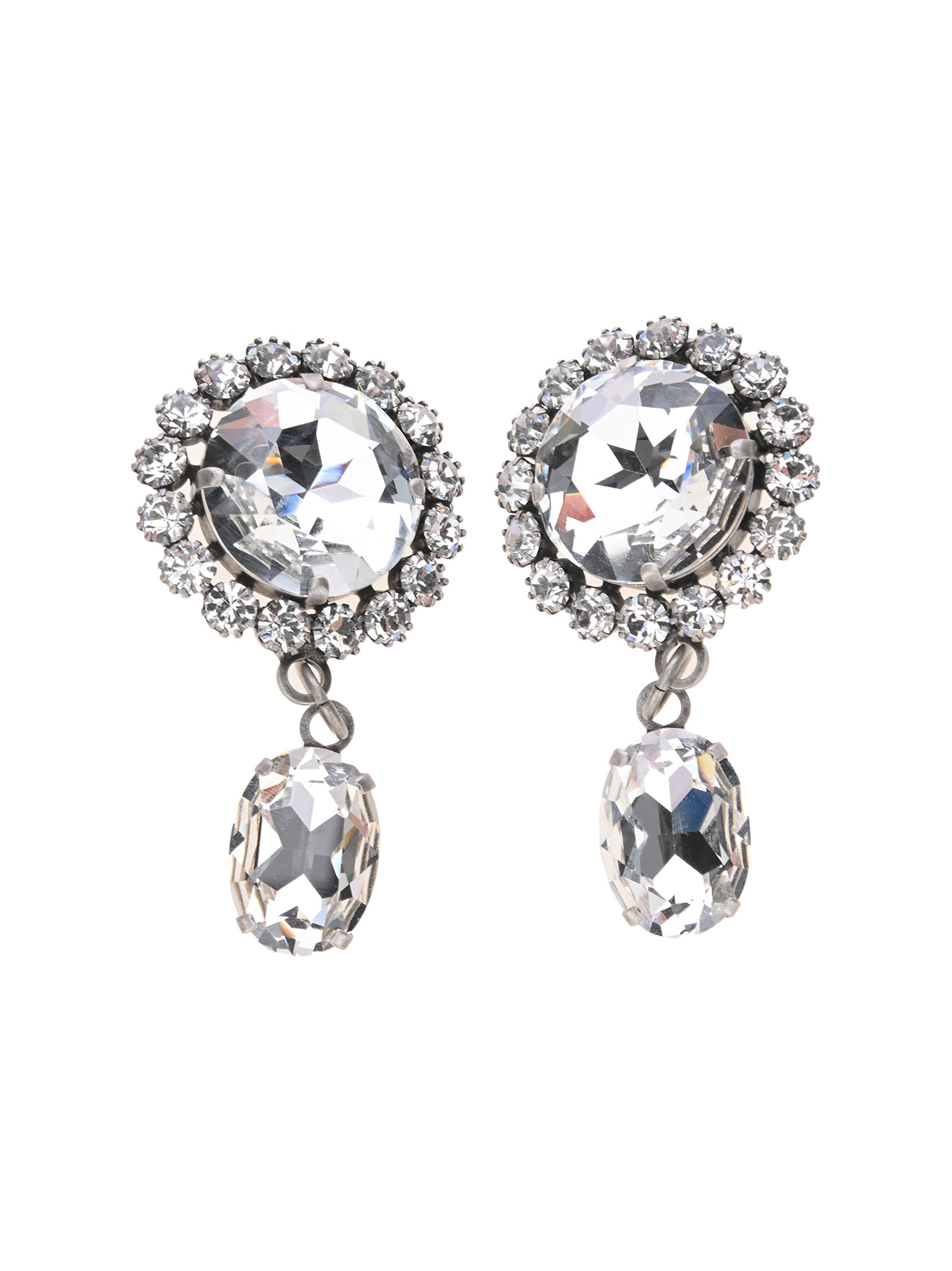 Alessandra Rich Crystal-embellished Round Drop Earrings
