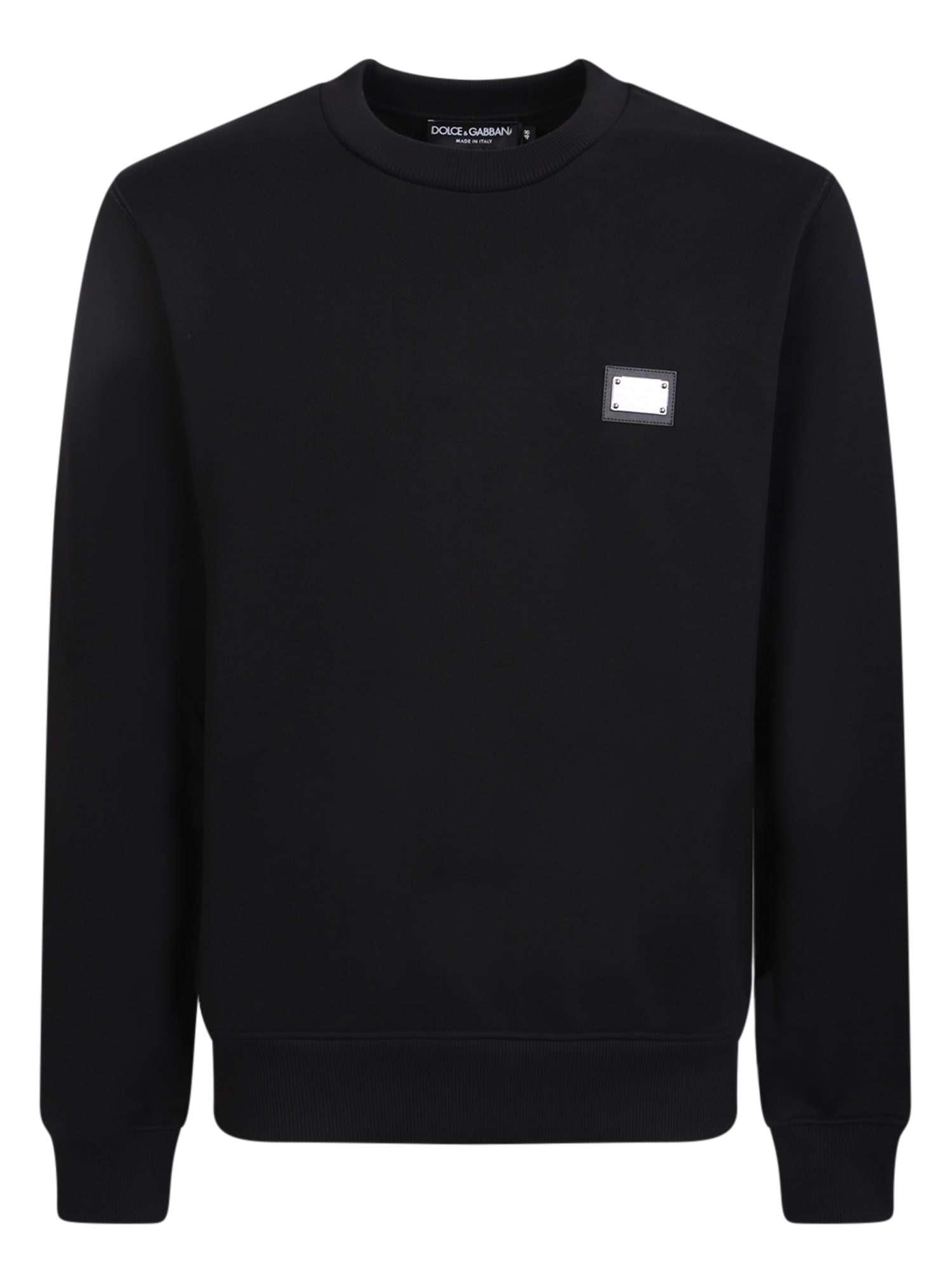 Shop Dolce & Gabbana Logo Plaque Black Sweatshirt