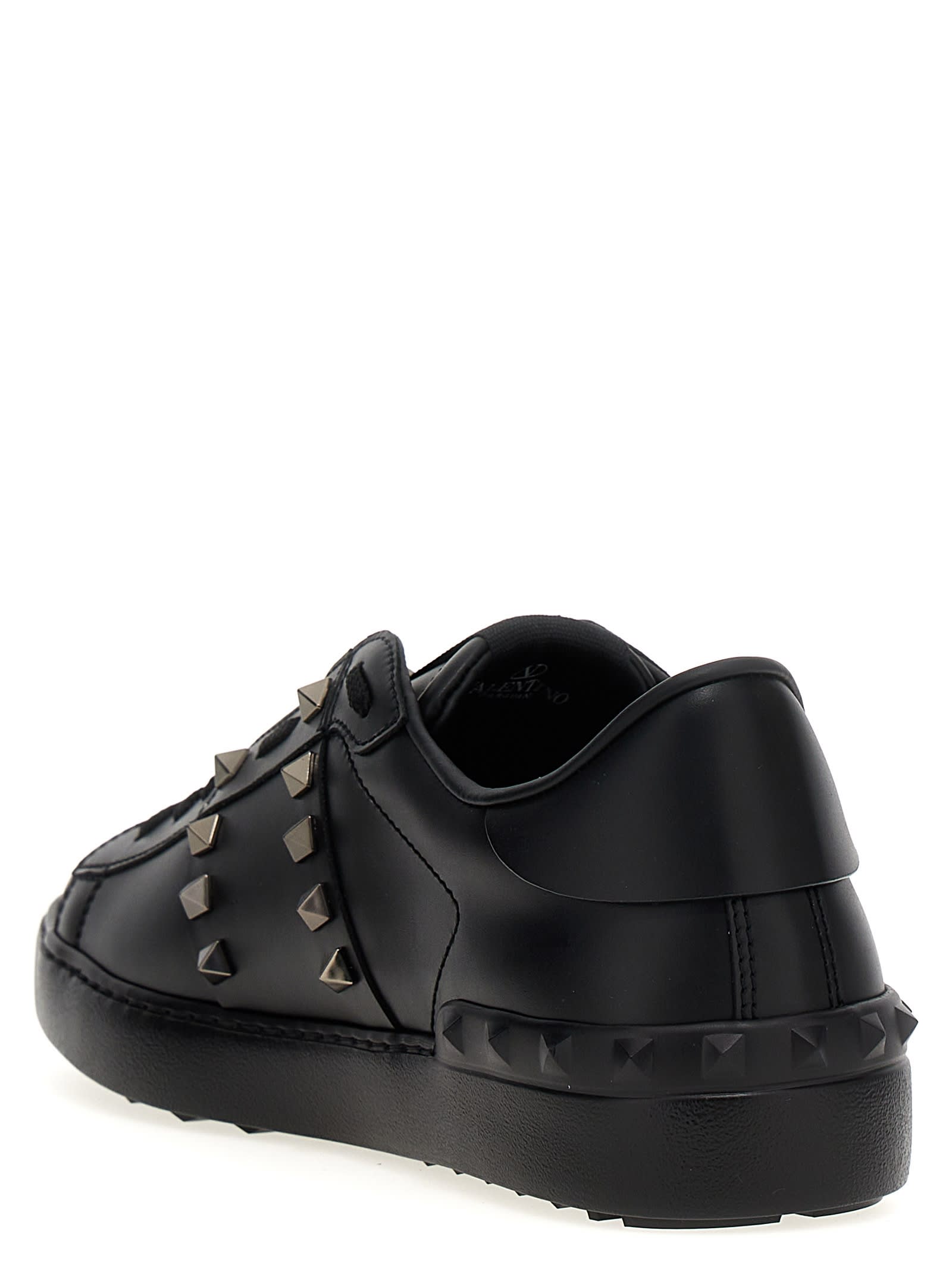 Valentino Open Rockstud Untitled Sneakers In Black