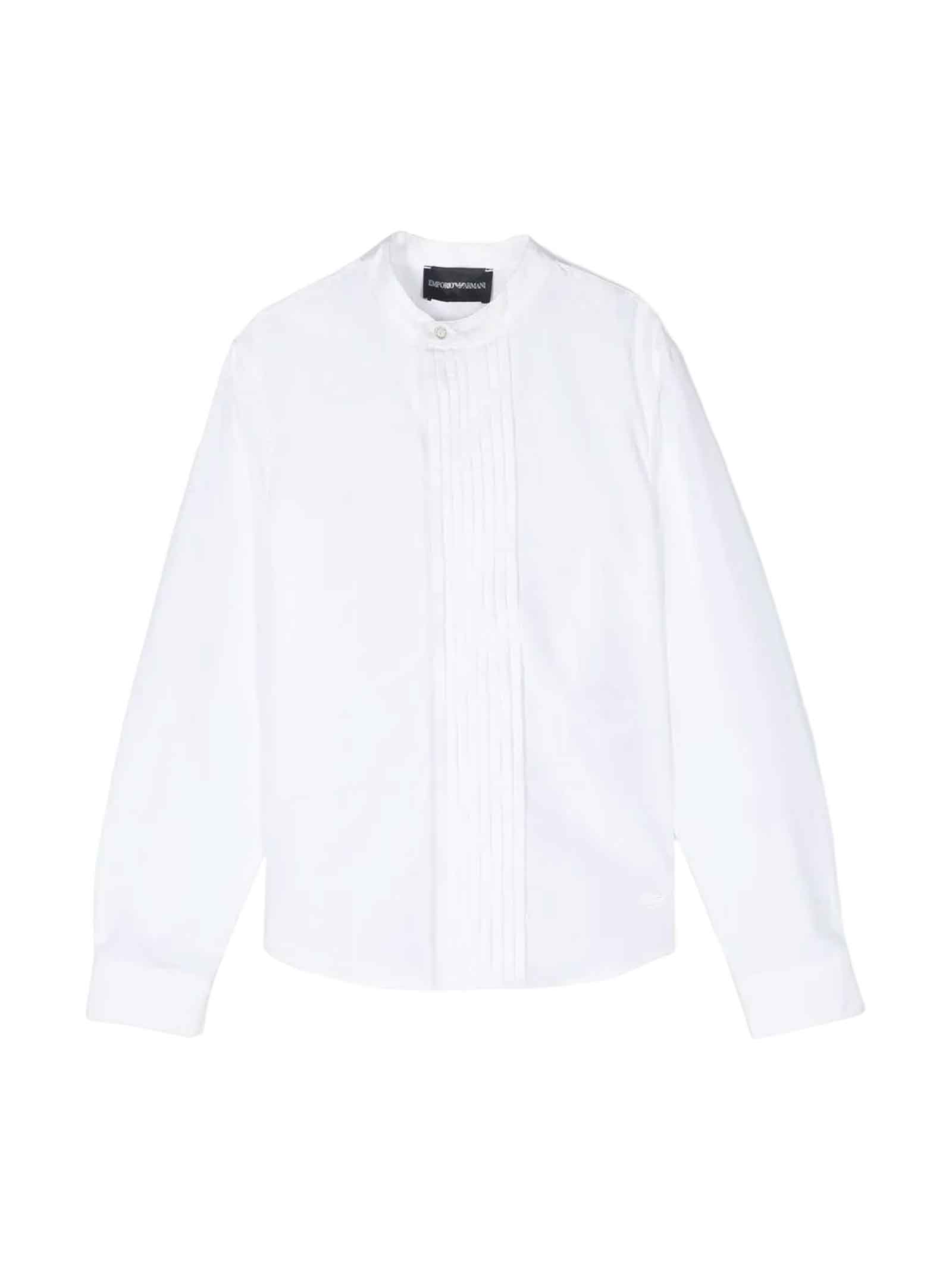 Emporio Armani Kids' White Shirt Boy In Bianco