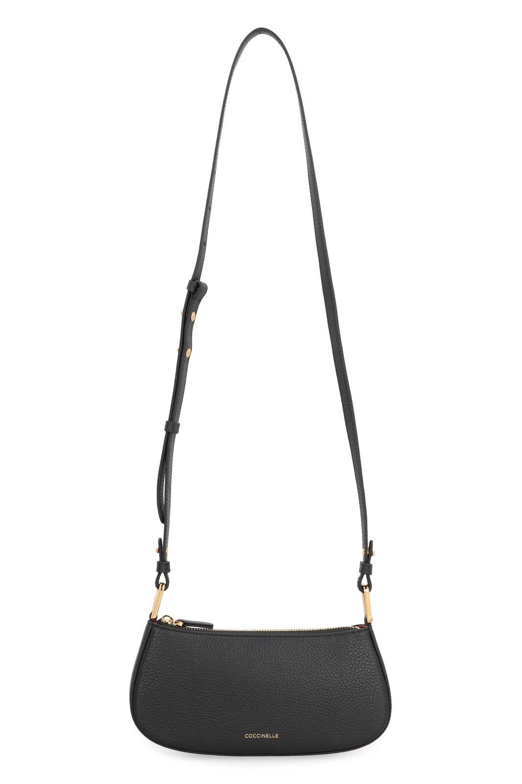 Shop Coccinelle Logo Stamp Zipped Shoulder Bag