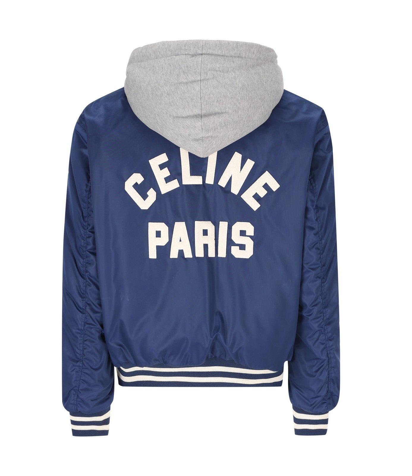 Shop Celine Oversized Hooded Teddy Jacket