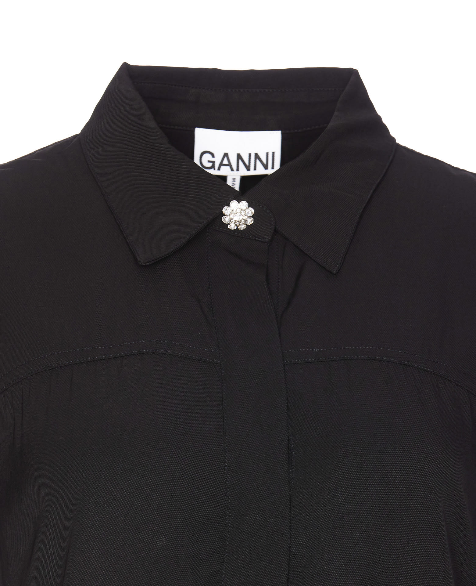 Shop Ganni Mini Dress In Black