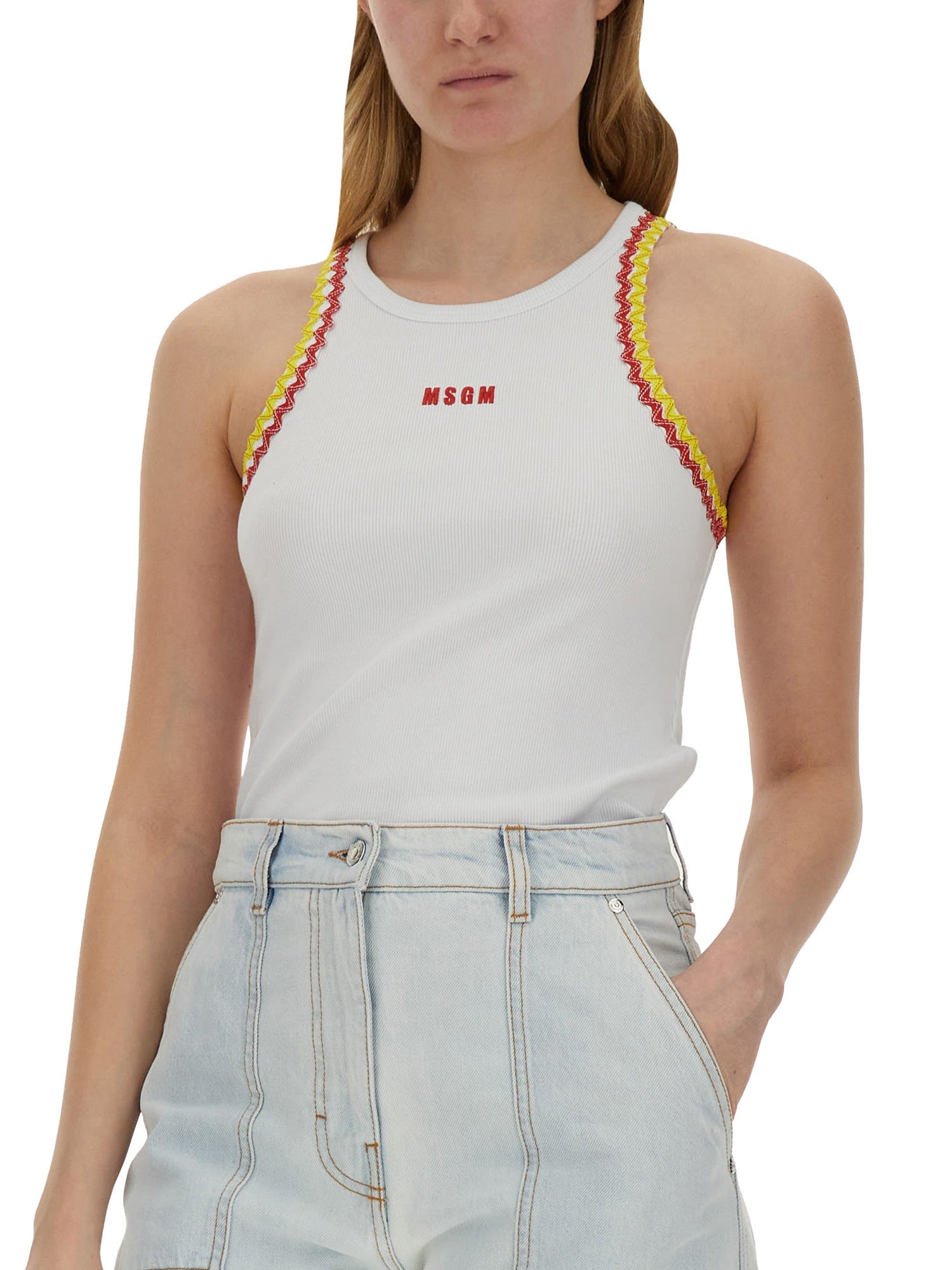 Shop Msgm Tops With Logo