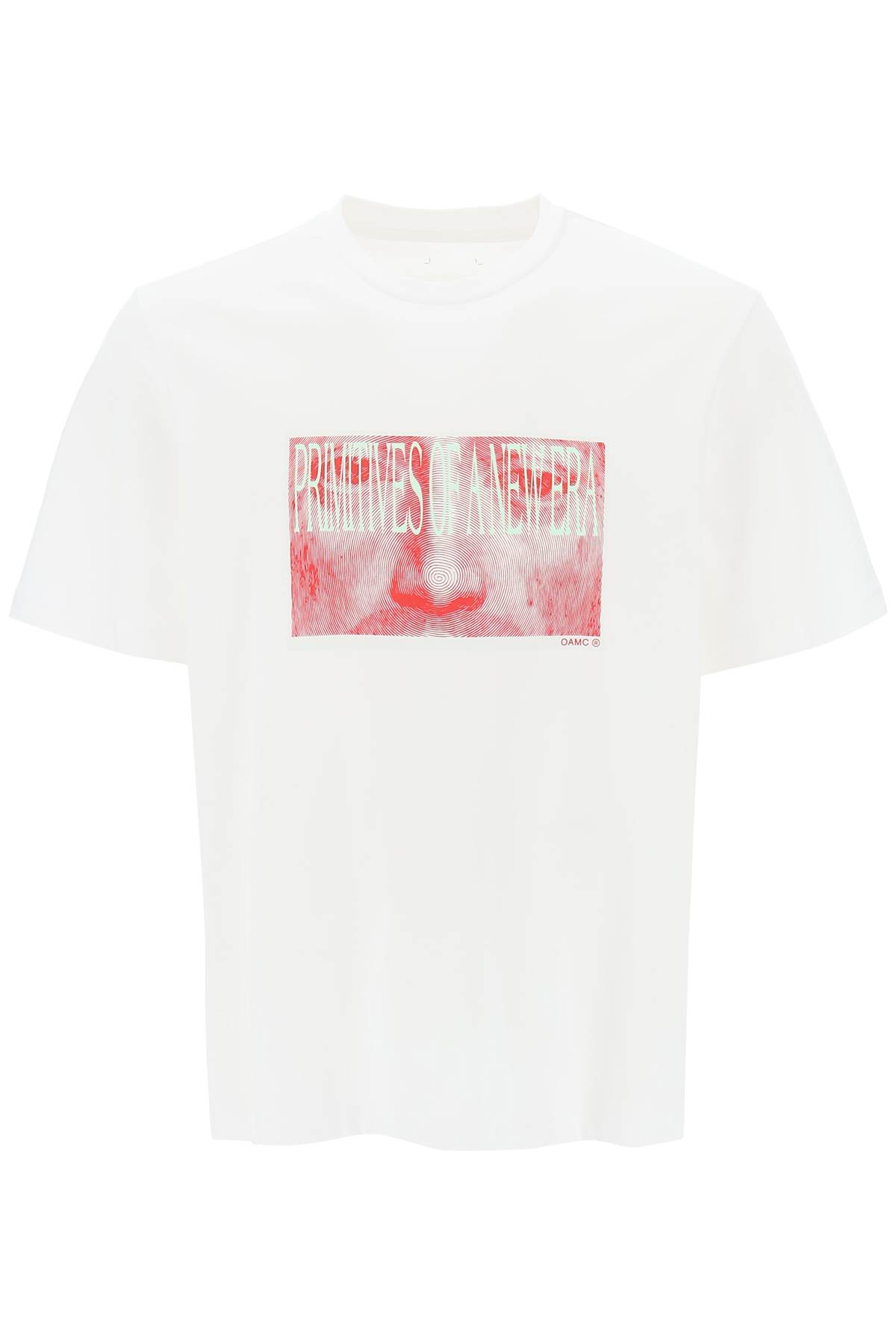 Shop Oamc Albrecht T-shirt With Print In Off White (white)