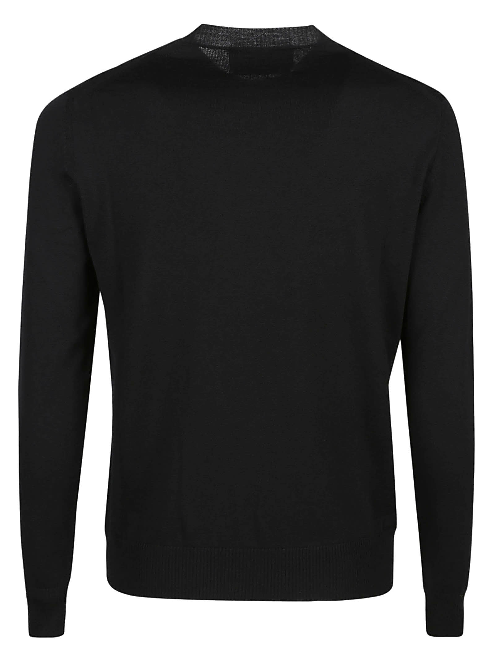 Ballantyne Plain Round Neck Sweater In Black