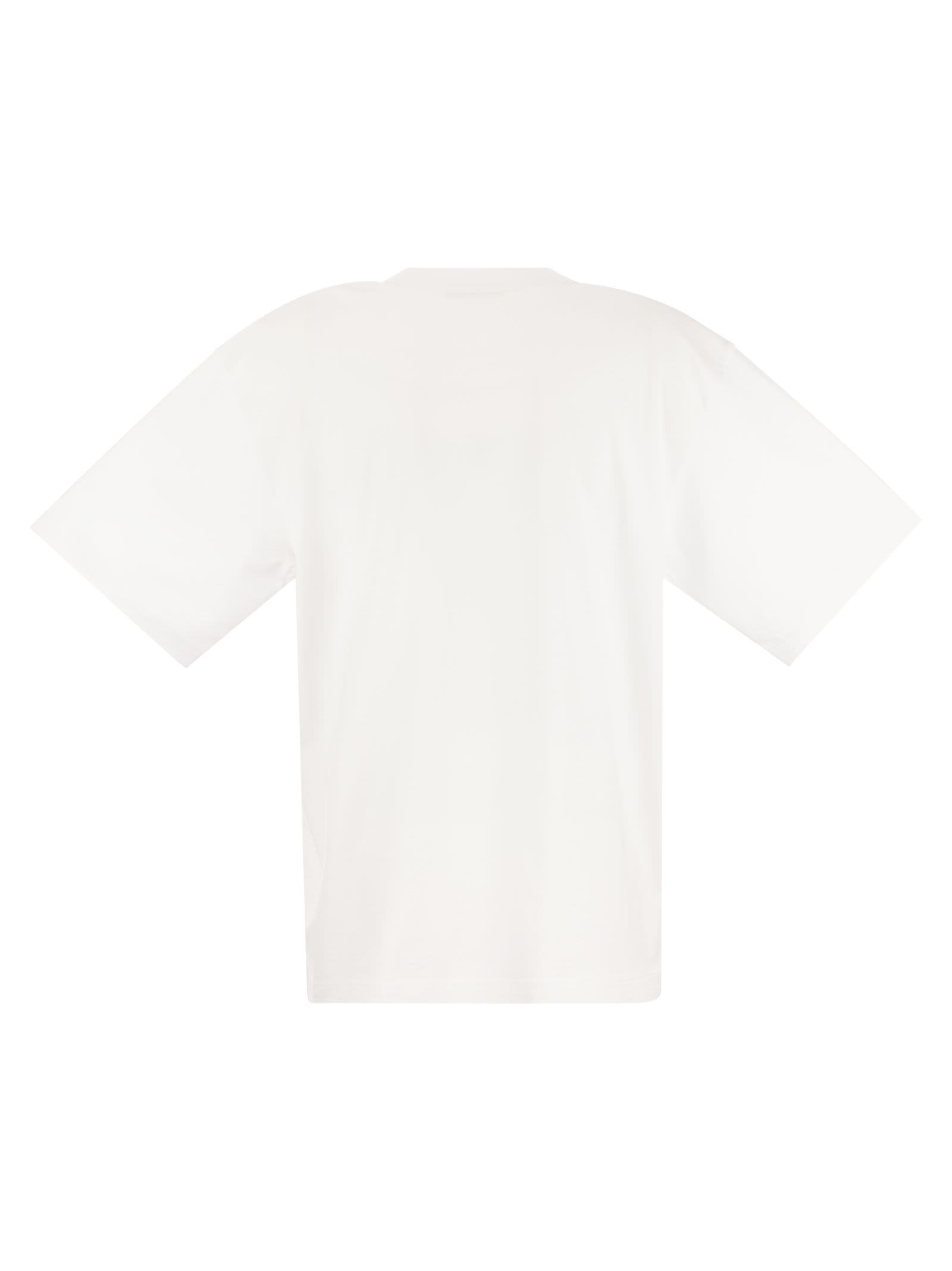 Shop Marni Cotton Jersey T-shirt With  Print In White