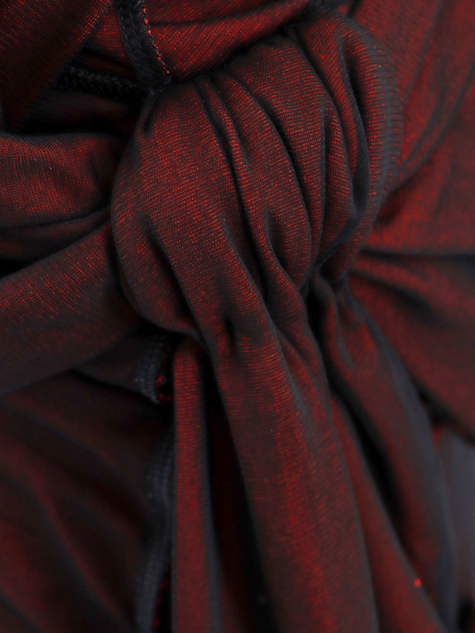Maison Margiela Viscose Dress With Asymmetric Sleeves In Red