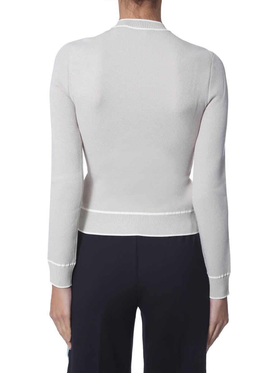 Shop Off-white Cropped Sweater In Grey