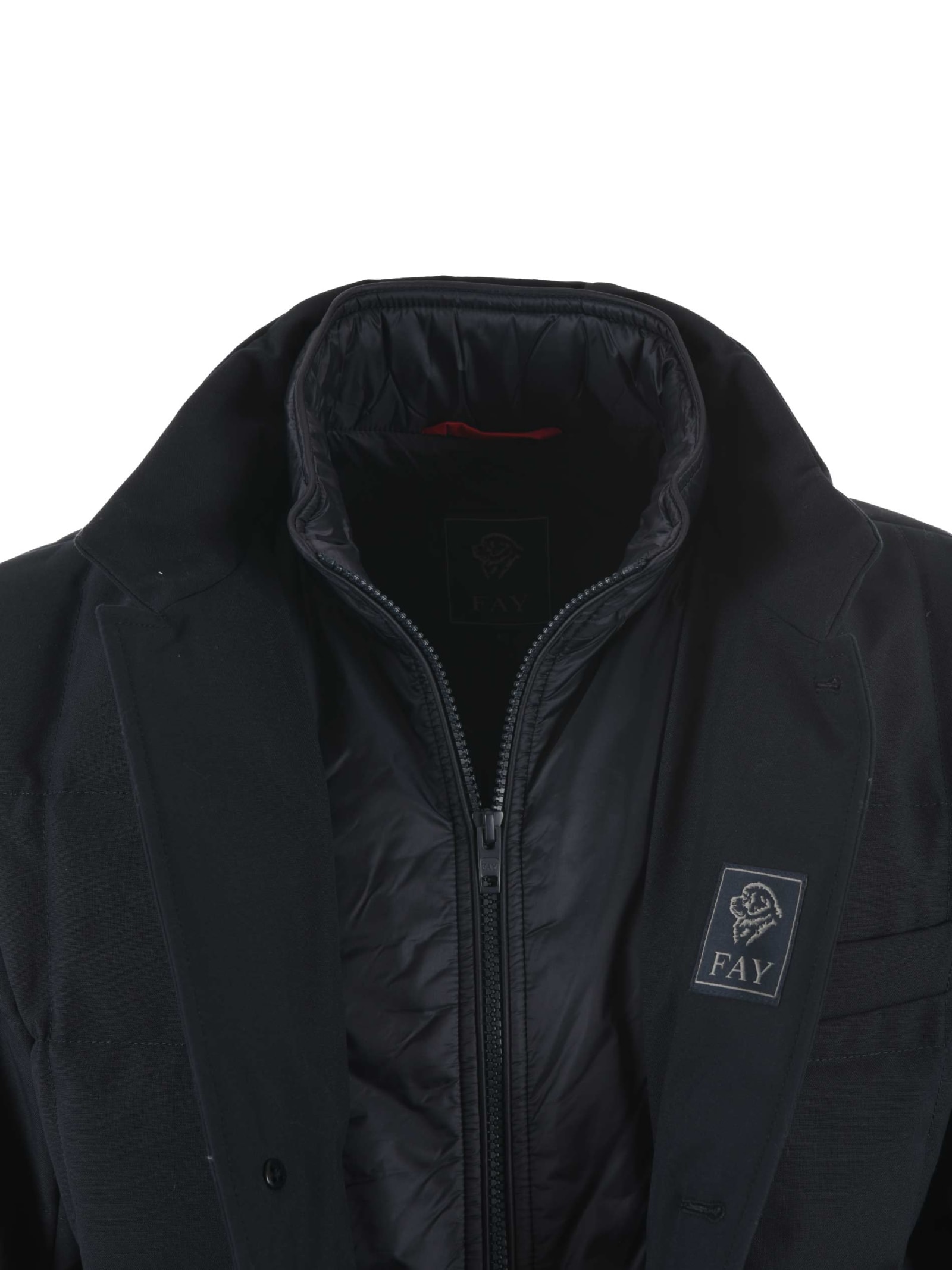 Fay Double Front Down Jacket In Blue