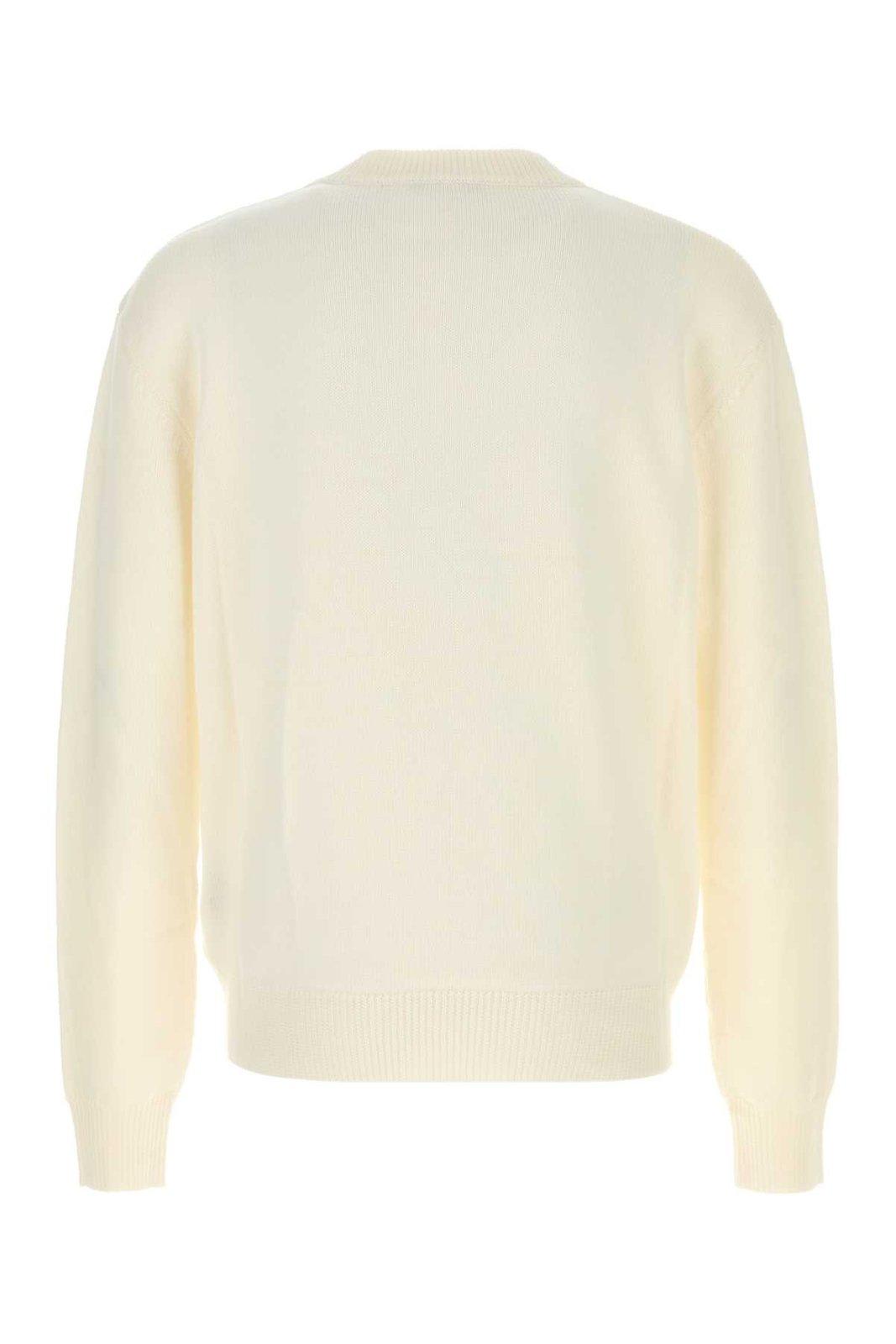 Shop Balmain Kiss Knitted Jumper In White