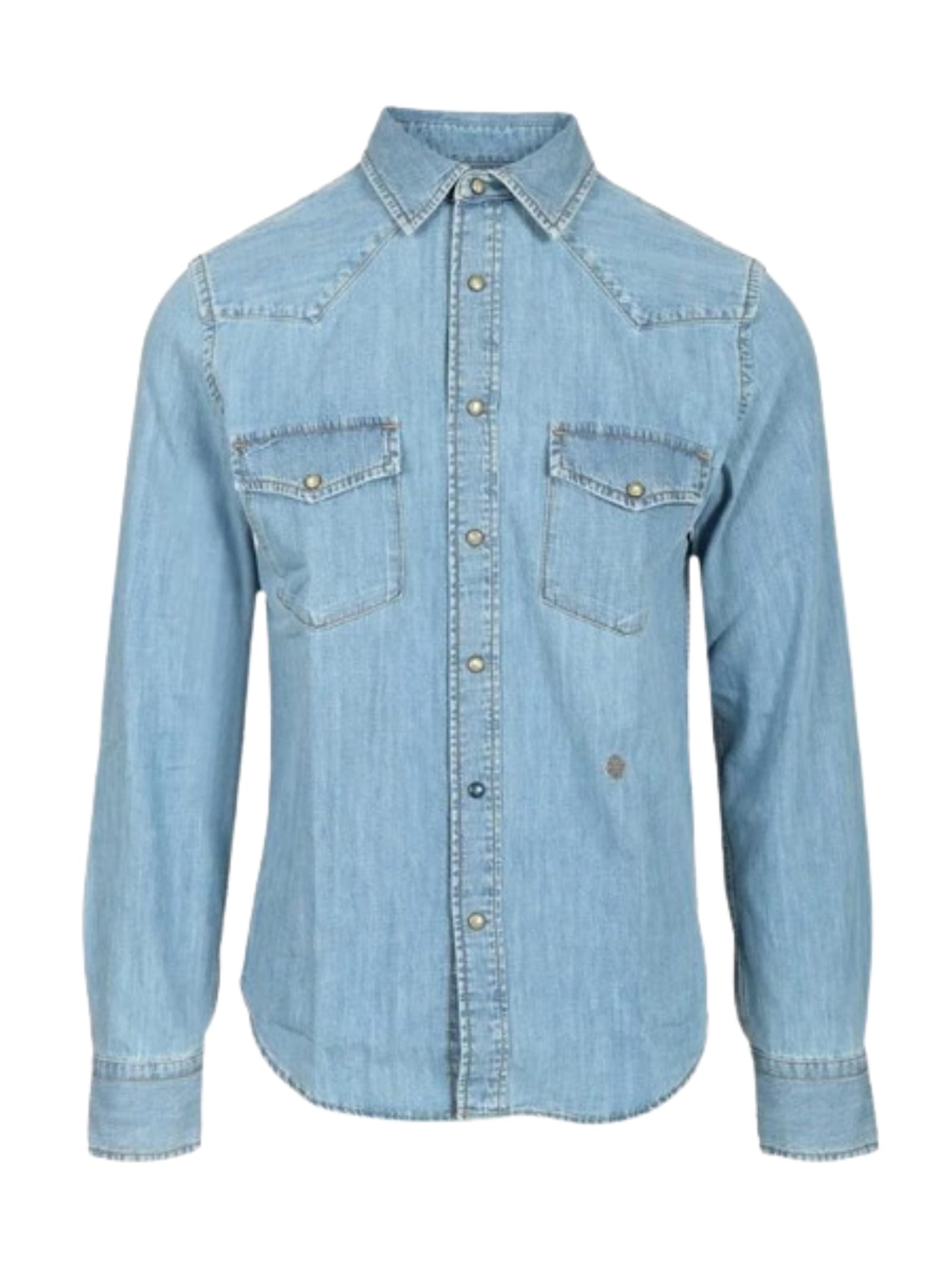 Jacob Cohen Button-down Collar Long Sleeve Denim Shirt In Blue