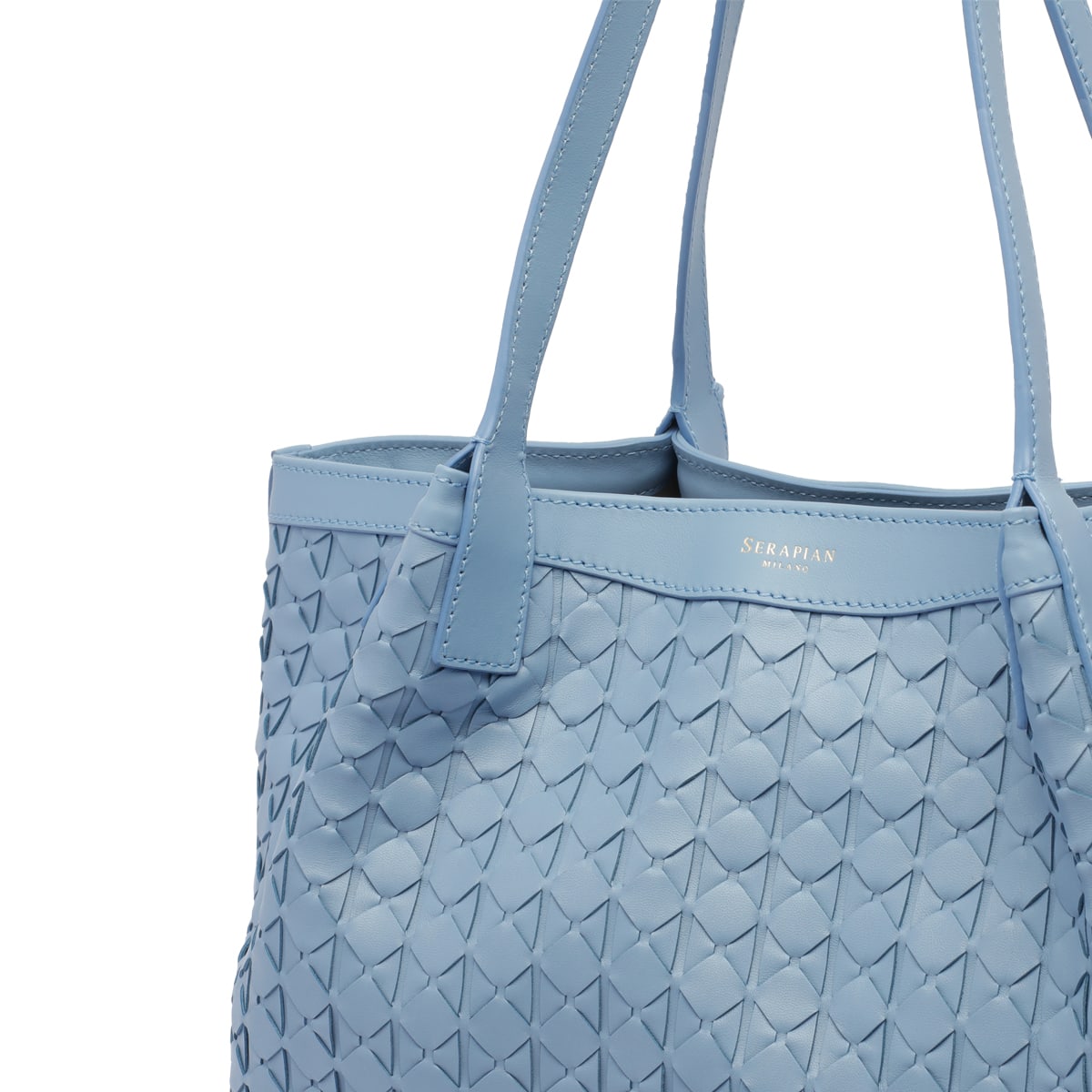 Serapian Small Secret Mosaico Tote Bag In Blue
