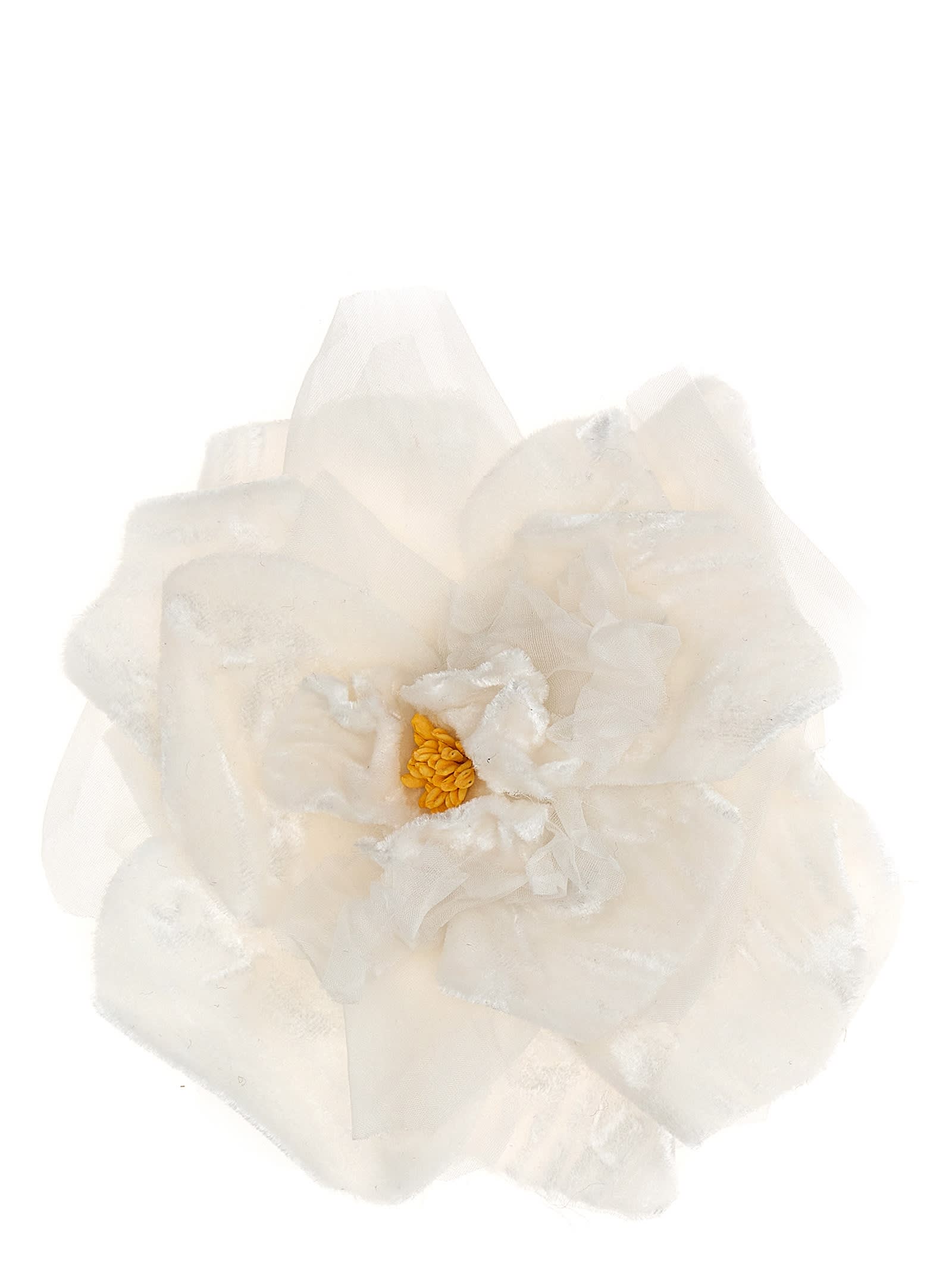 Shop Dolce & Gabbana Flower Brooch In White