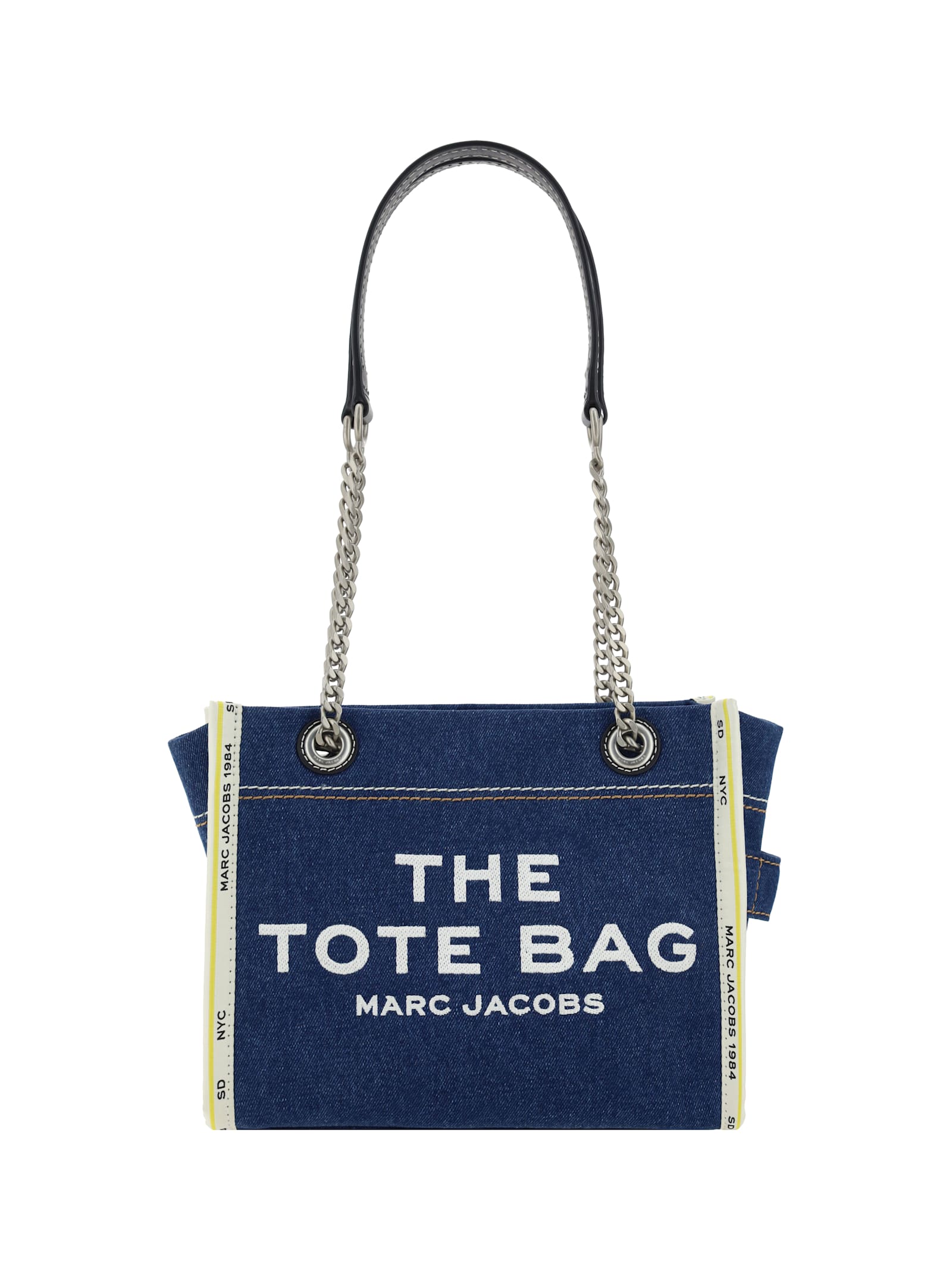 Shop Marc Jacobs The Small Tote Shoulder Bag In Dark Wash