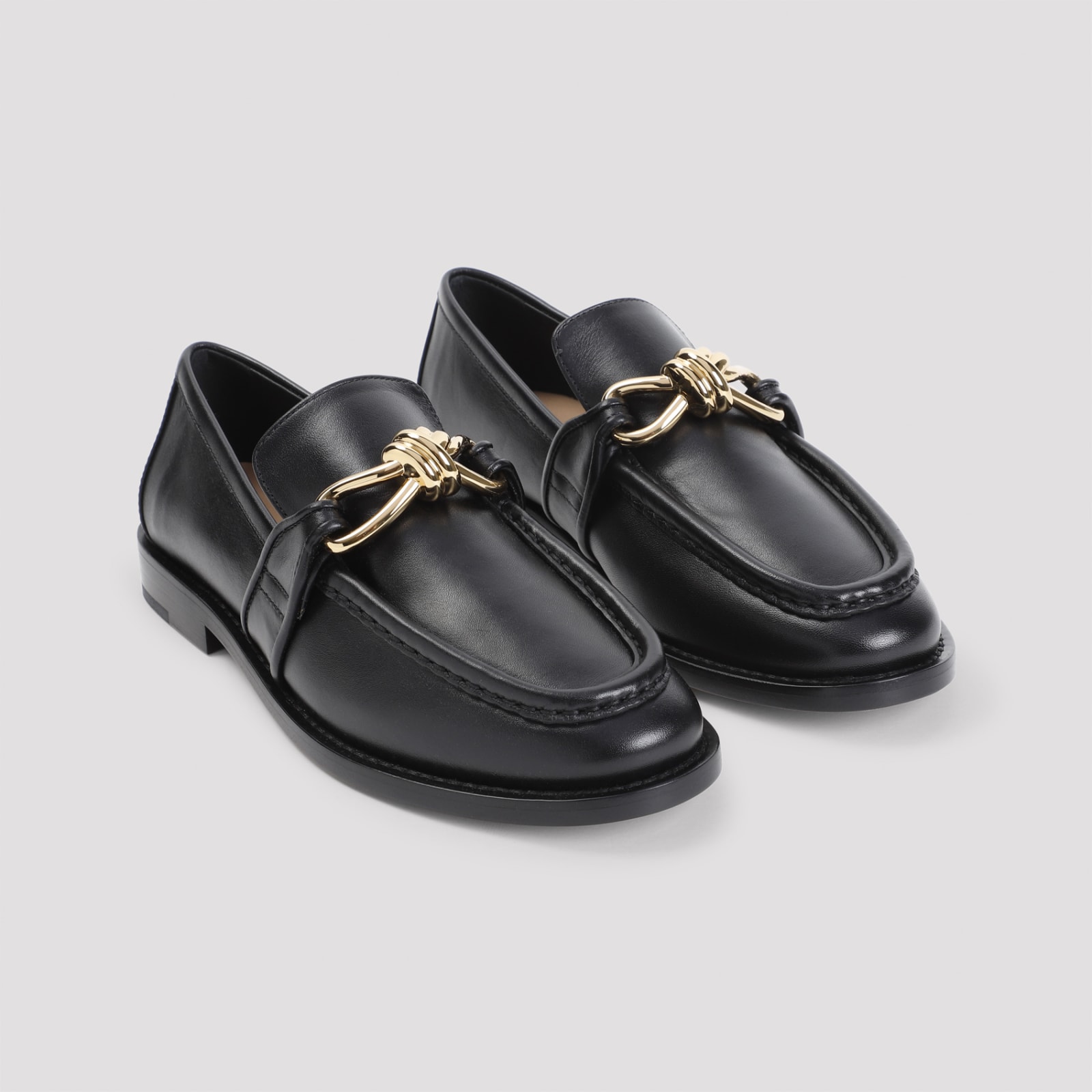 Shop Bottega Veneta Astaire Loafers In Black