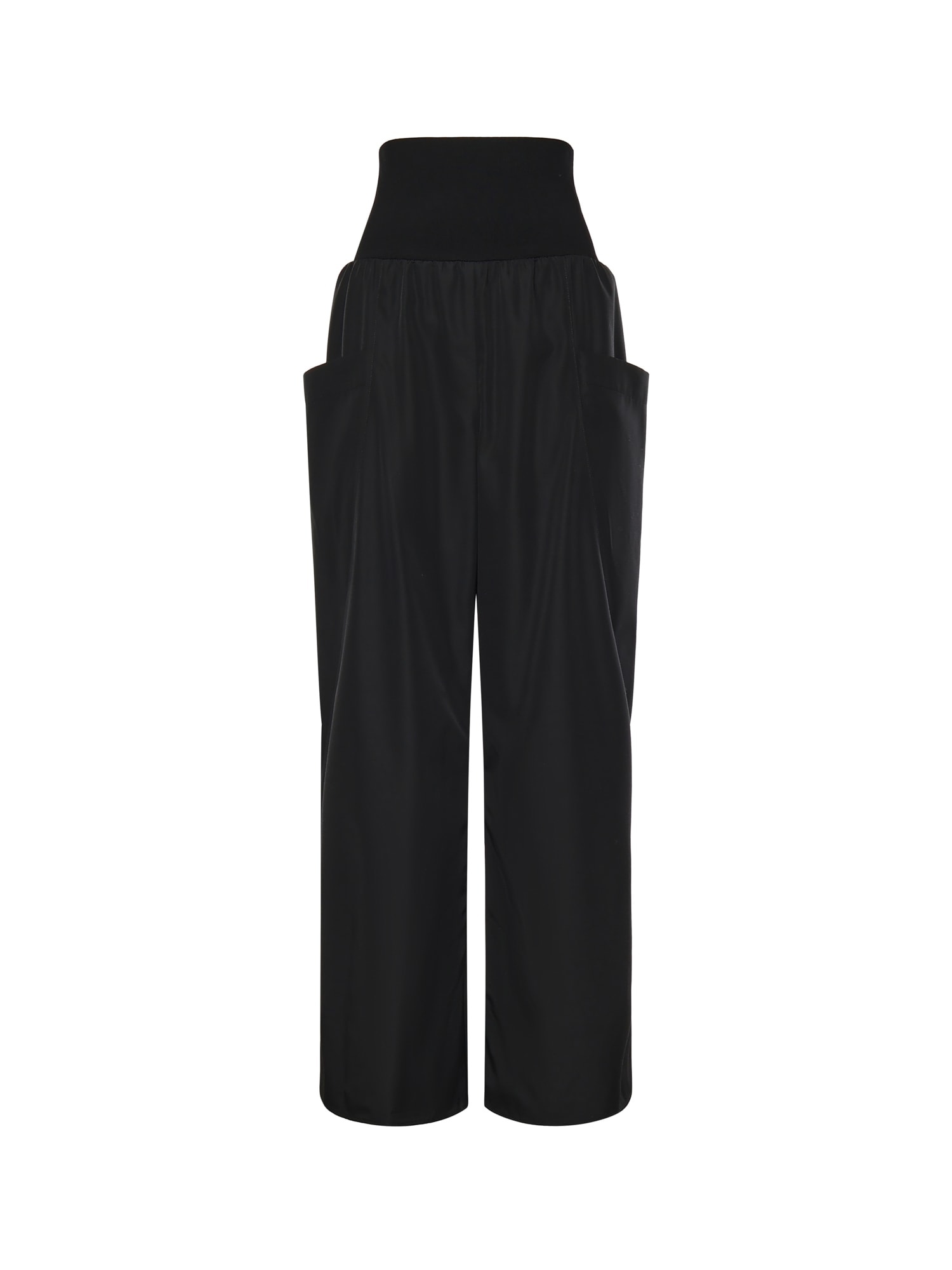 Alaïa Wide-leg Nylon And Wool Trousers In Black