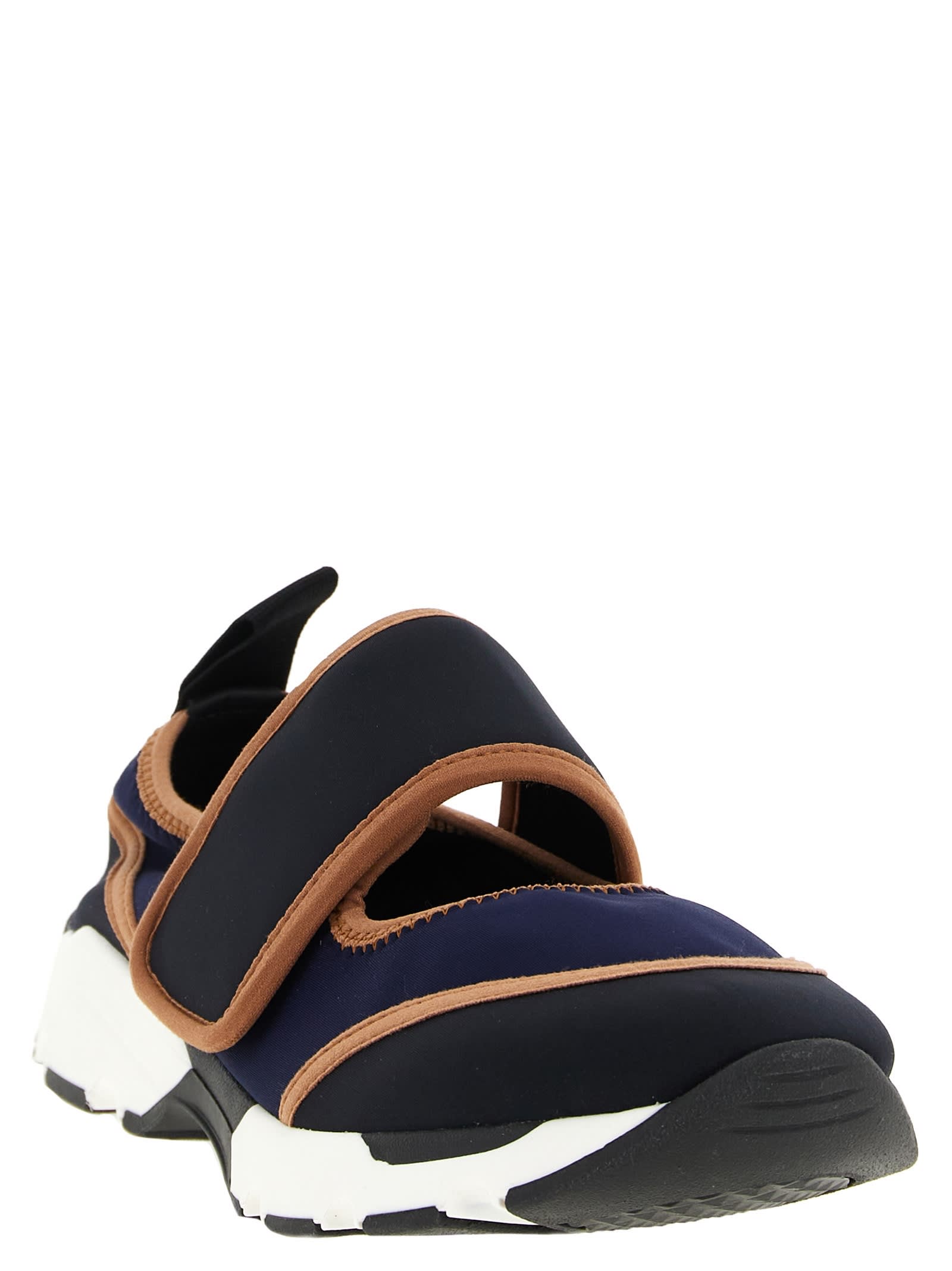 Marni Mary Jane Sneakers Contrast Trim Pull Tab In Blue