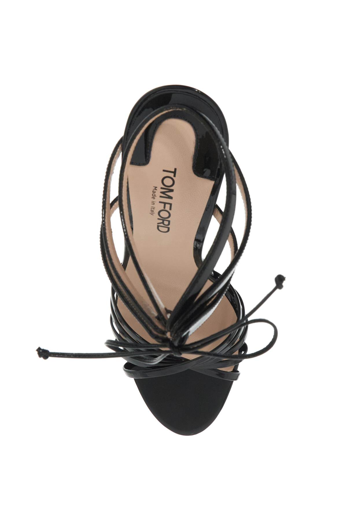 Shop Tom Ford Glossy Sandals With Criss-cross In Black (black)