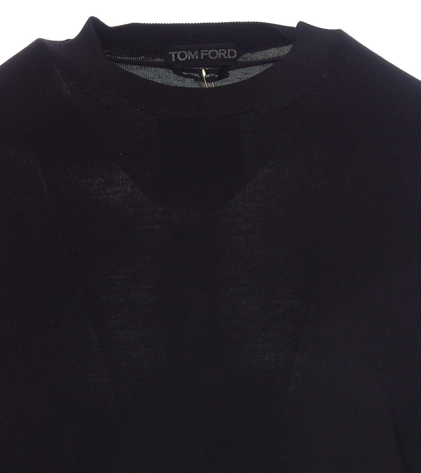 Shop Tom Ford Crewneck Fine-knit Jumper In Black