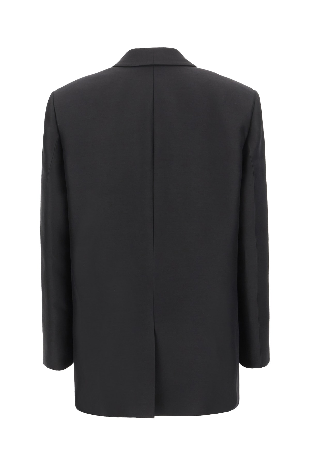 Shop The Row Black Wool And Silk Oversize Blazer