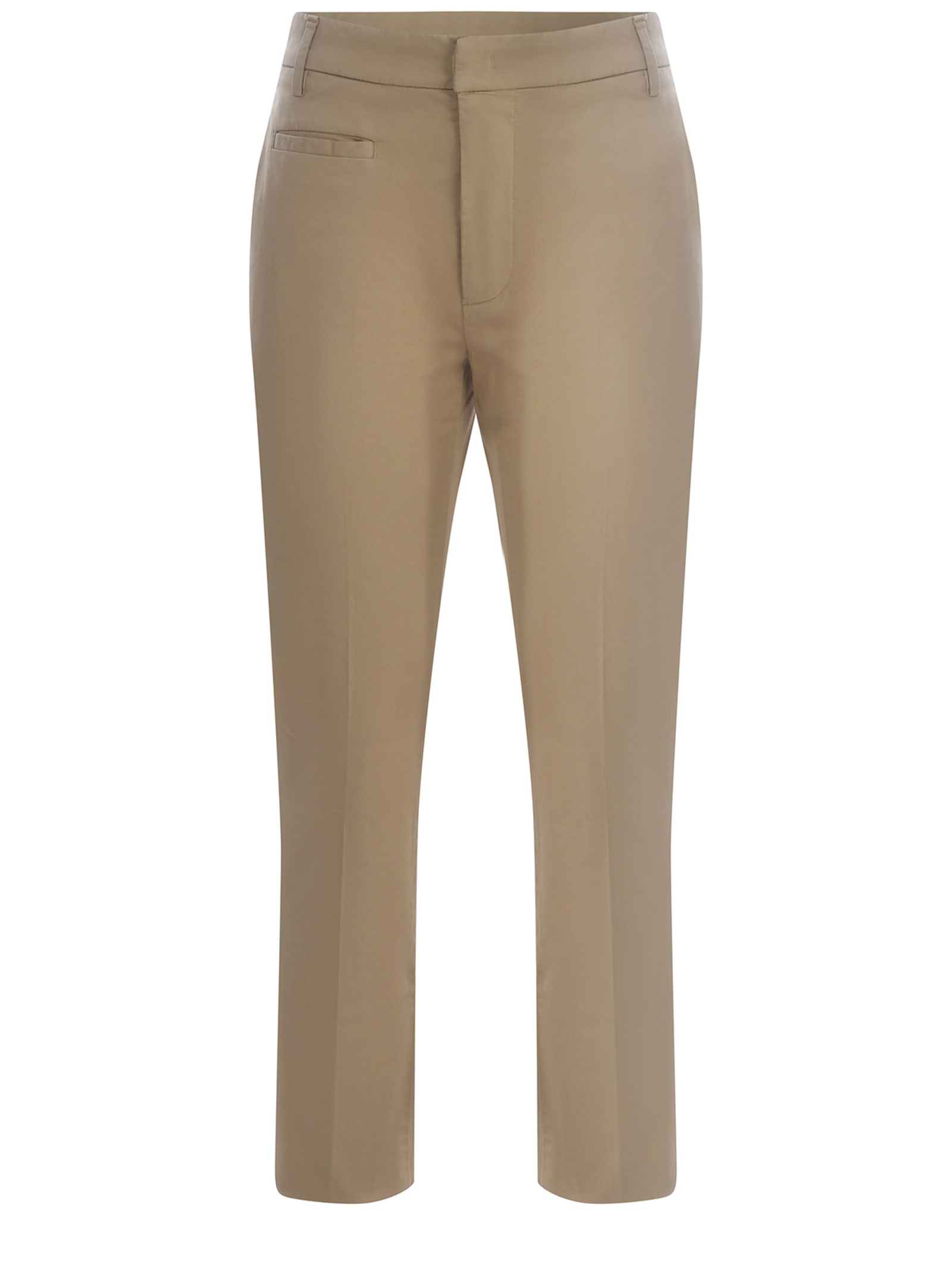 Shop Dondup Trousers  Ariel Trousers Made Of Cotton In Beige