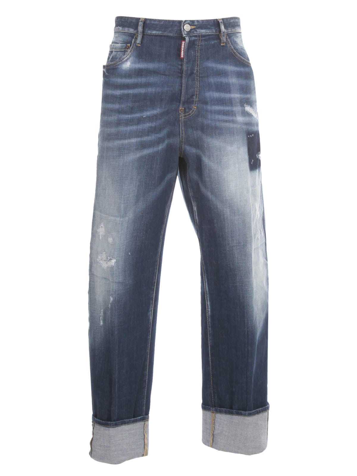 DSQUARED2 WASHED JEANS WIDE LEG,11271396
