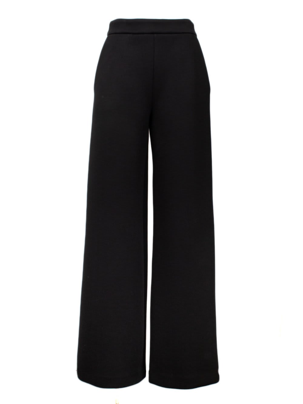 Shop Max Mara High Waist Straight Leg Pants  In Black