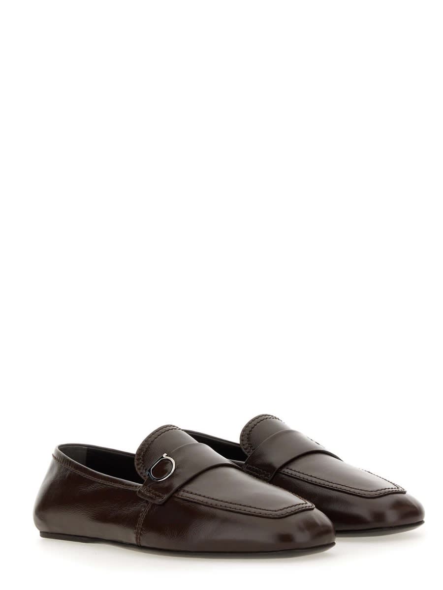 Shop Ferragamo Moccasin Ornament Gancini In Brown