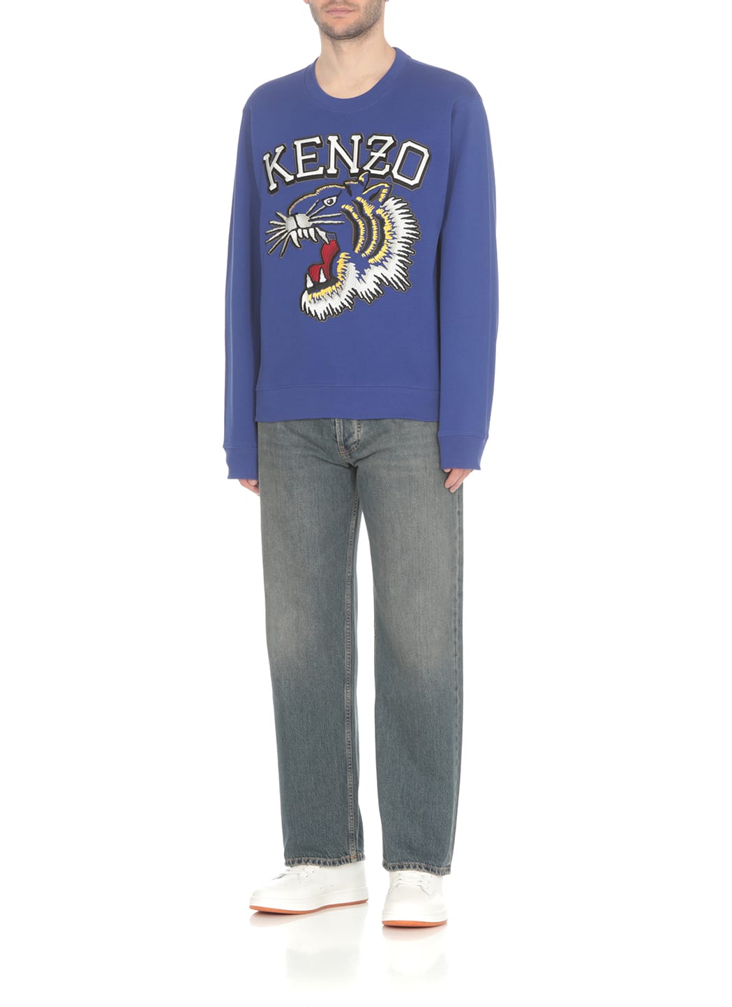 Shop Kenzo Tiger Varsity Sweatshirt In Blue