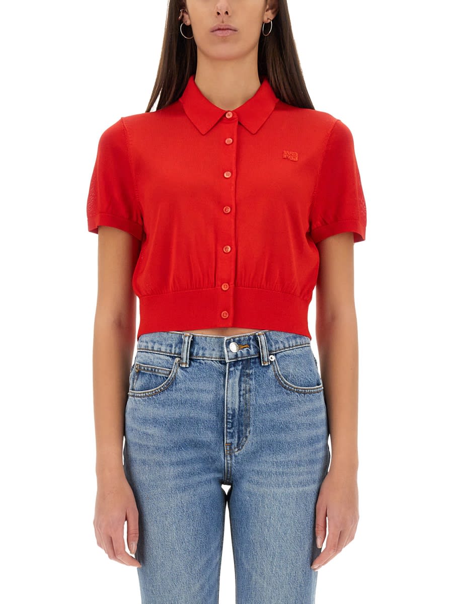 Cropped Polo Cardigan