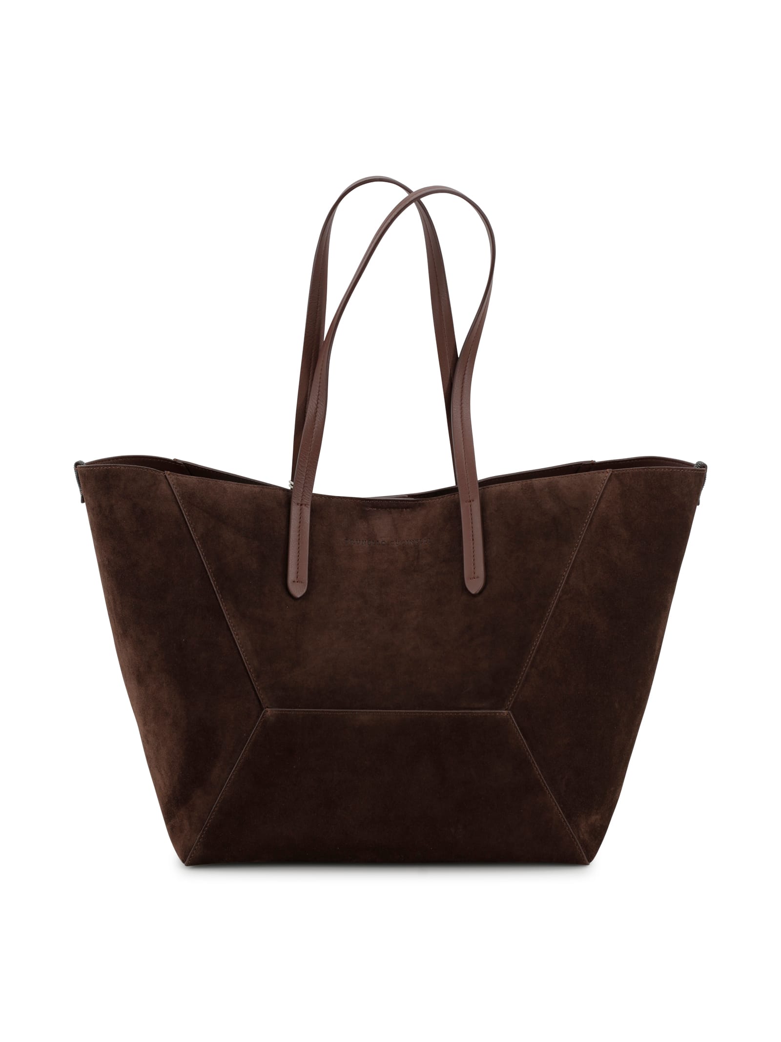 Brunello Cucinelli Stitched Duo Tote Bag In Purple