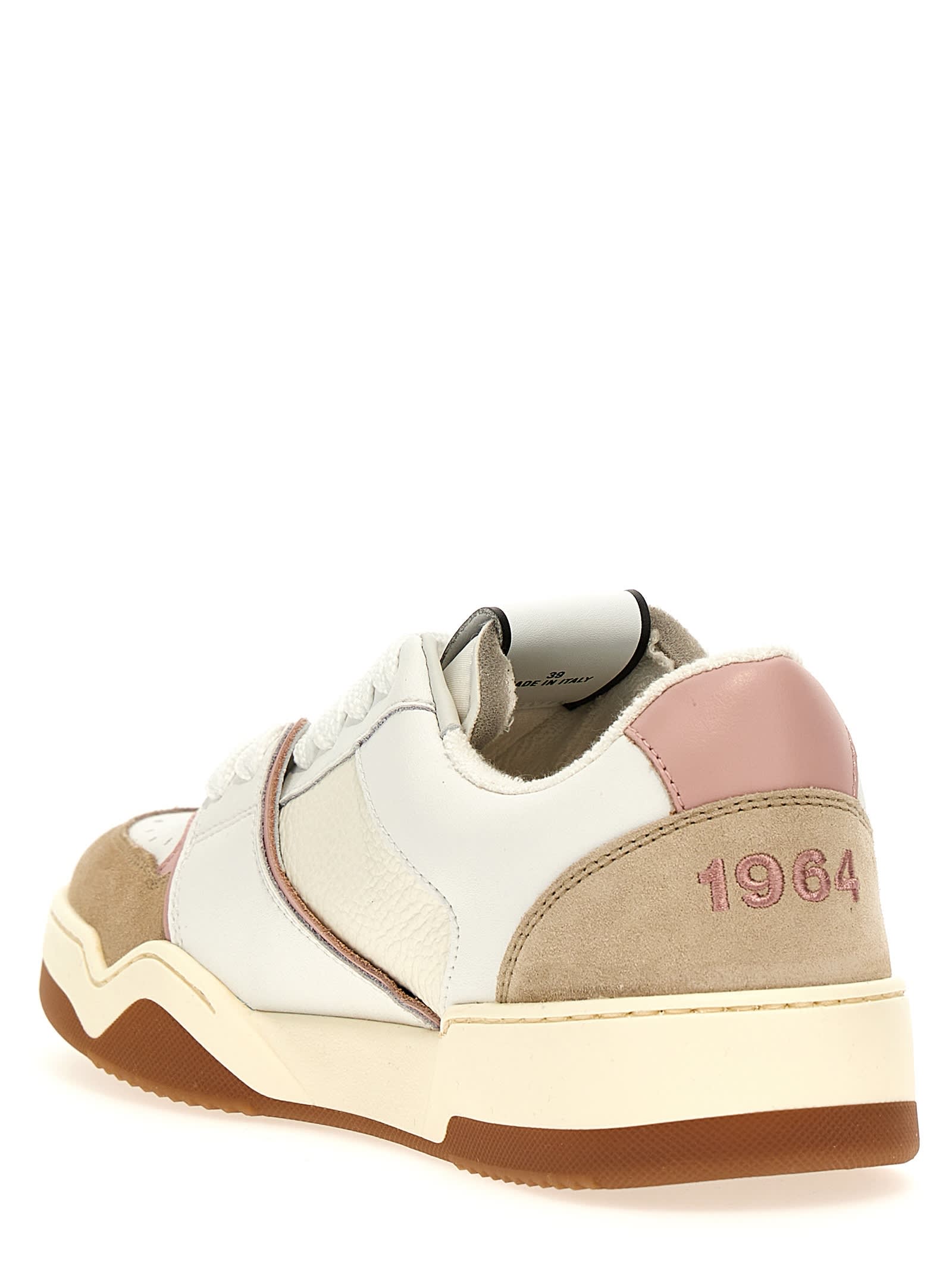 Shop Dsquared2 Spiker Sneakers In Bianco Rosa Beige
