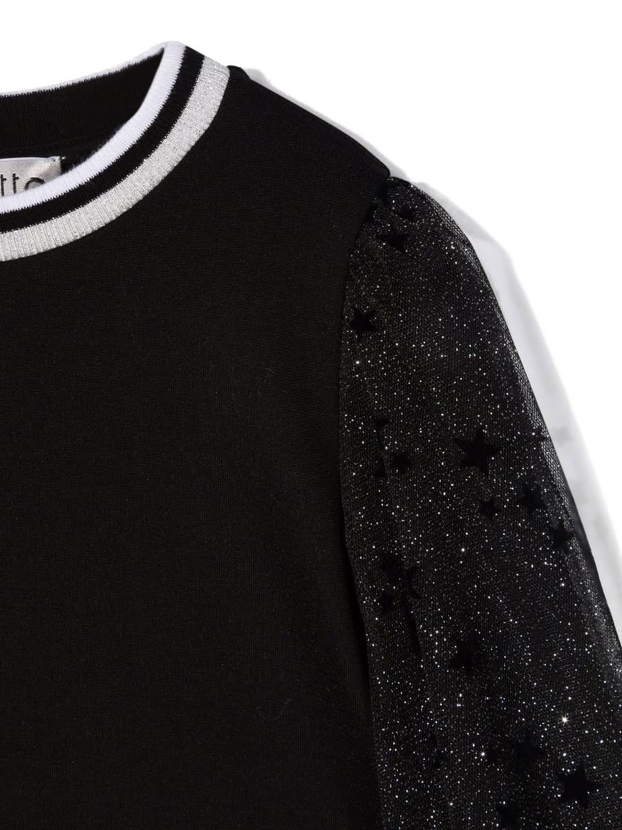 Simonetta Maglia Con Maniche In Tulle In Black