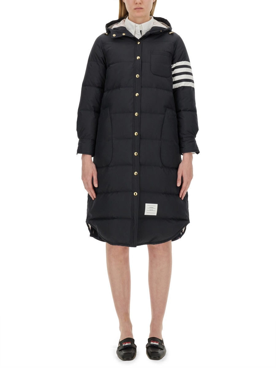 Shop Thom Browne Hooded Jacket In Blue