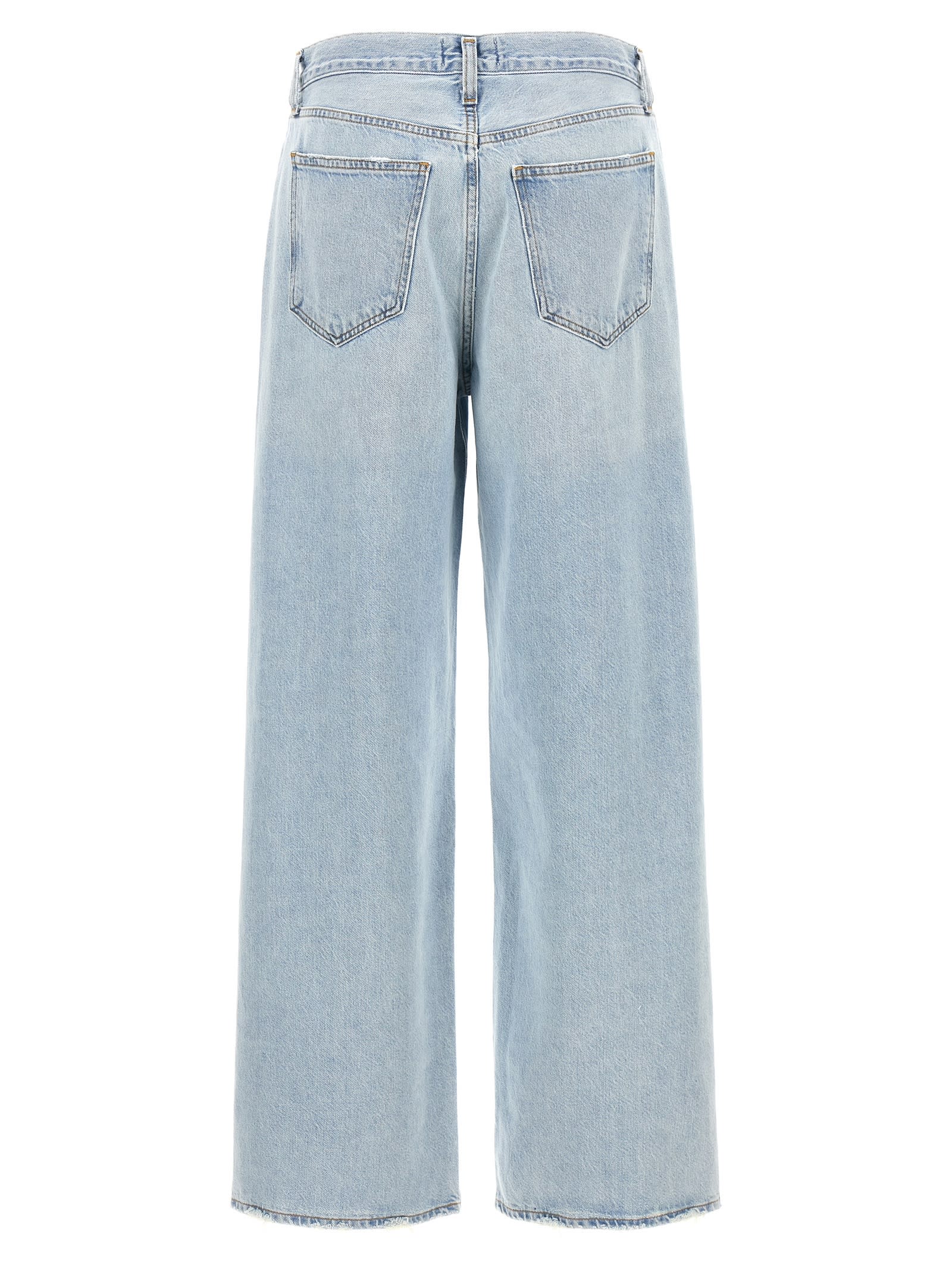 Shop Agolde Low Slung Baggy Jeans In Light Blue