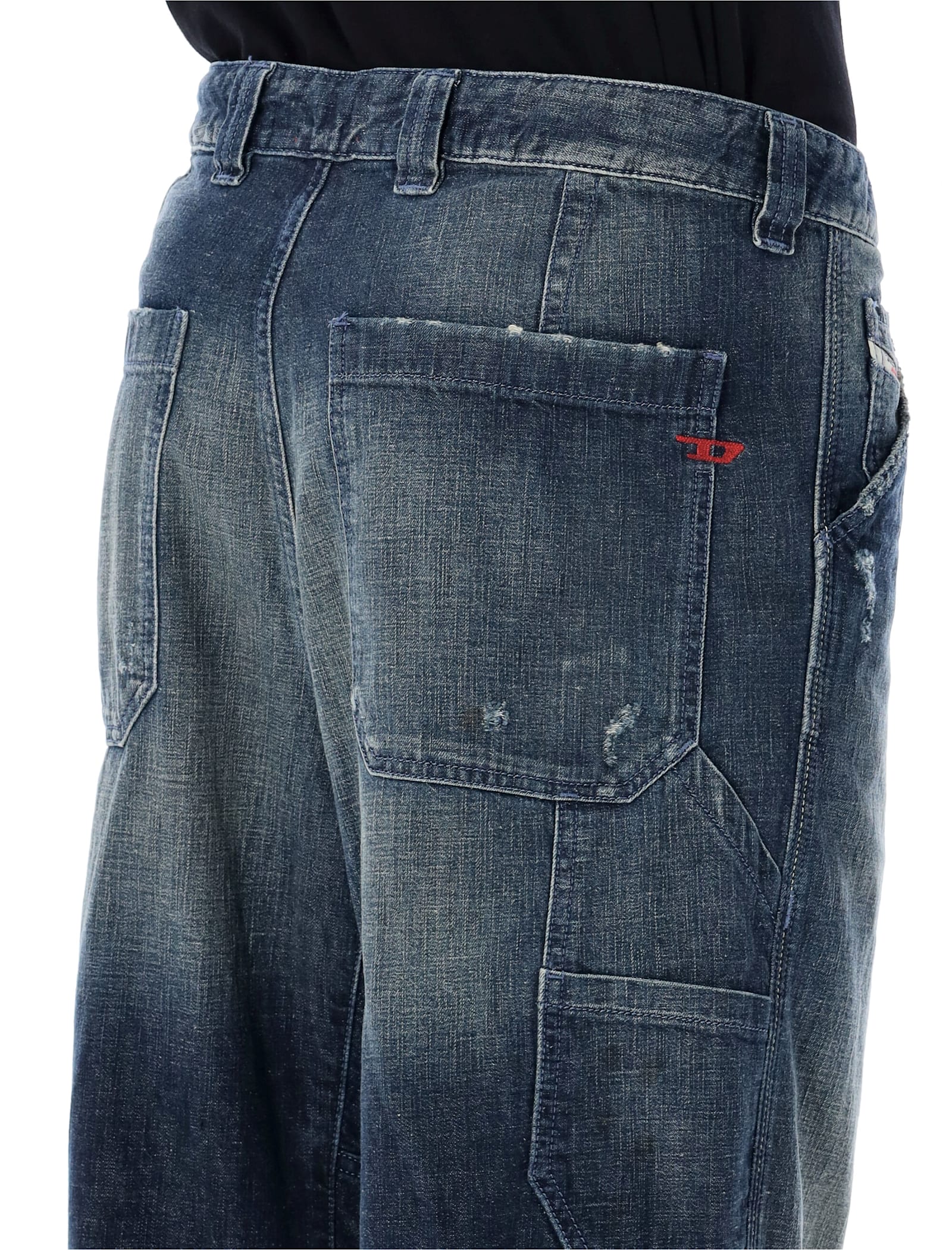 Shop Diesel D-liver Jeans In Blue Wshed