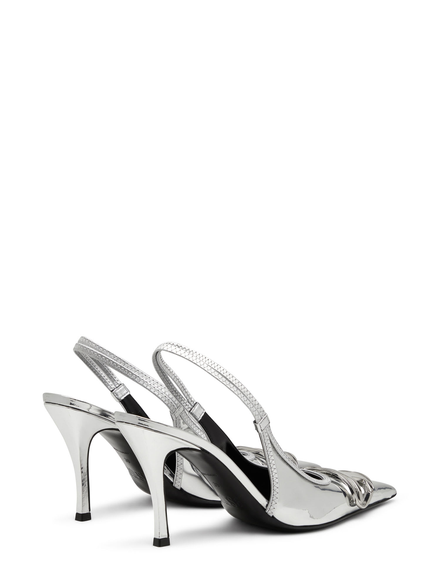Diesel 80mm D-venus Sb Slingback Pumps In Silver
