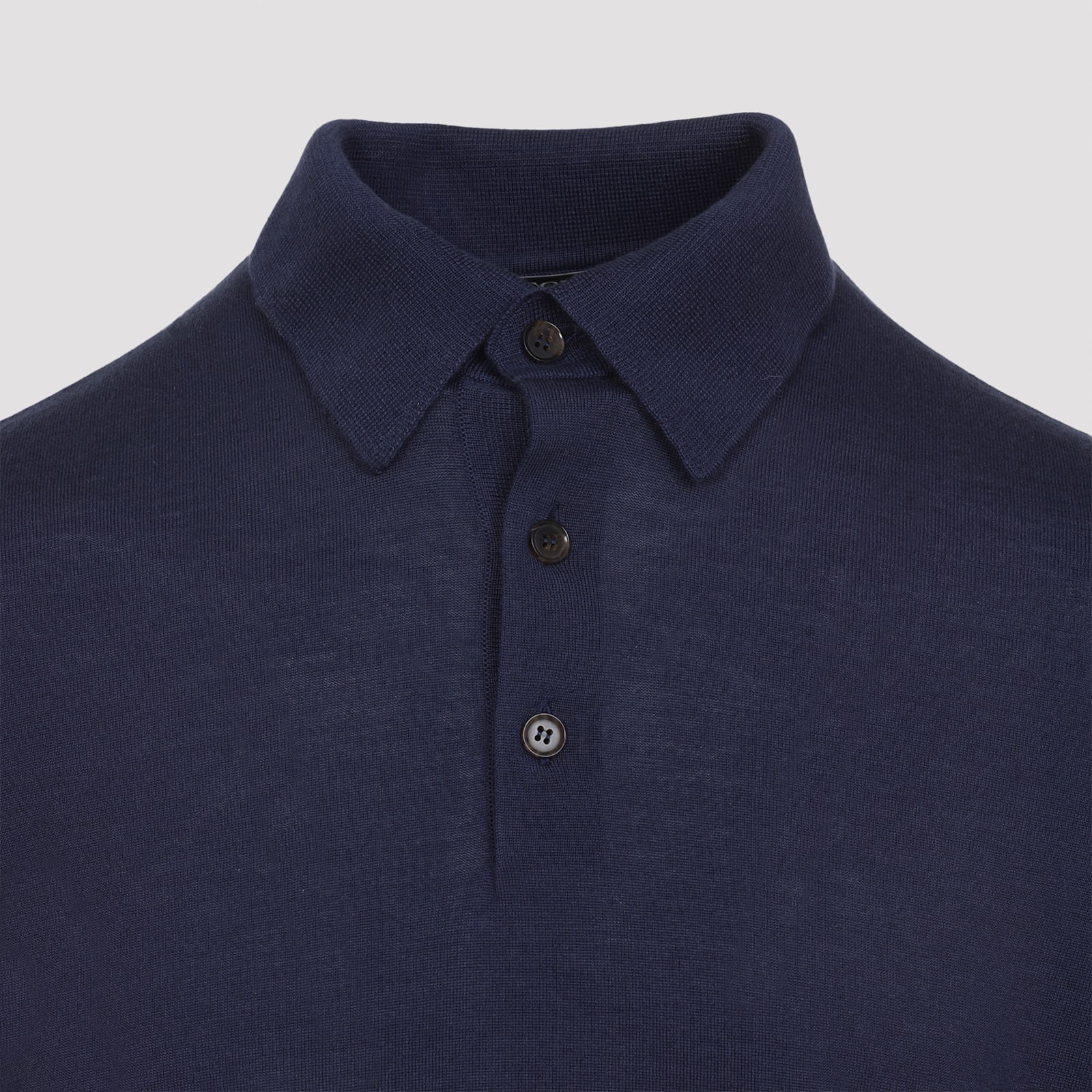 Zegna Cashseta Knit Polo With Ribbed Cuffs And Hem In Animal Print