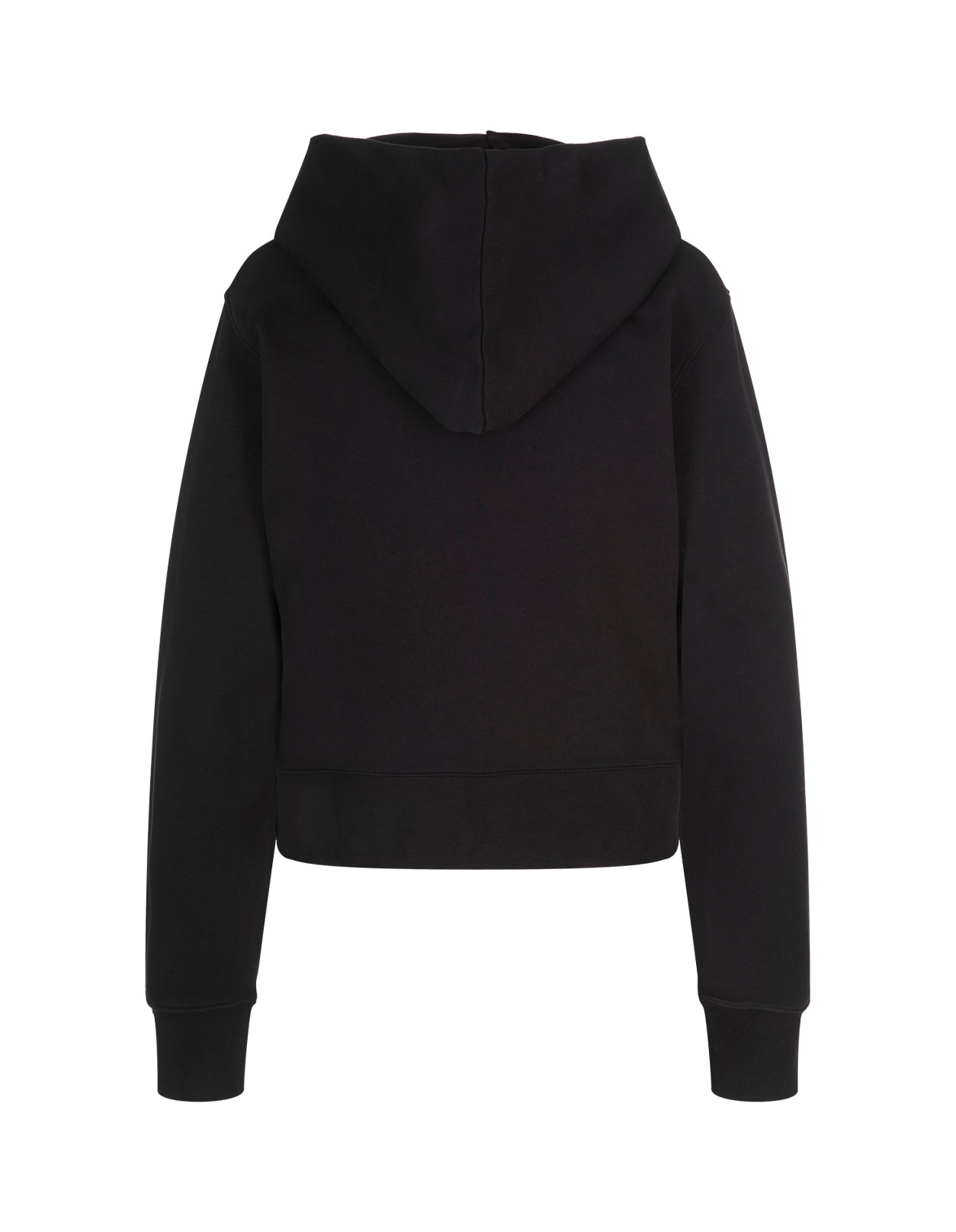 Shop Palm Angels Black Hoodie With Neck Logo