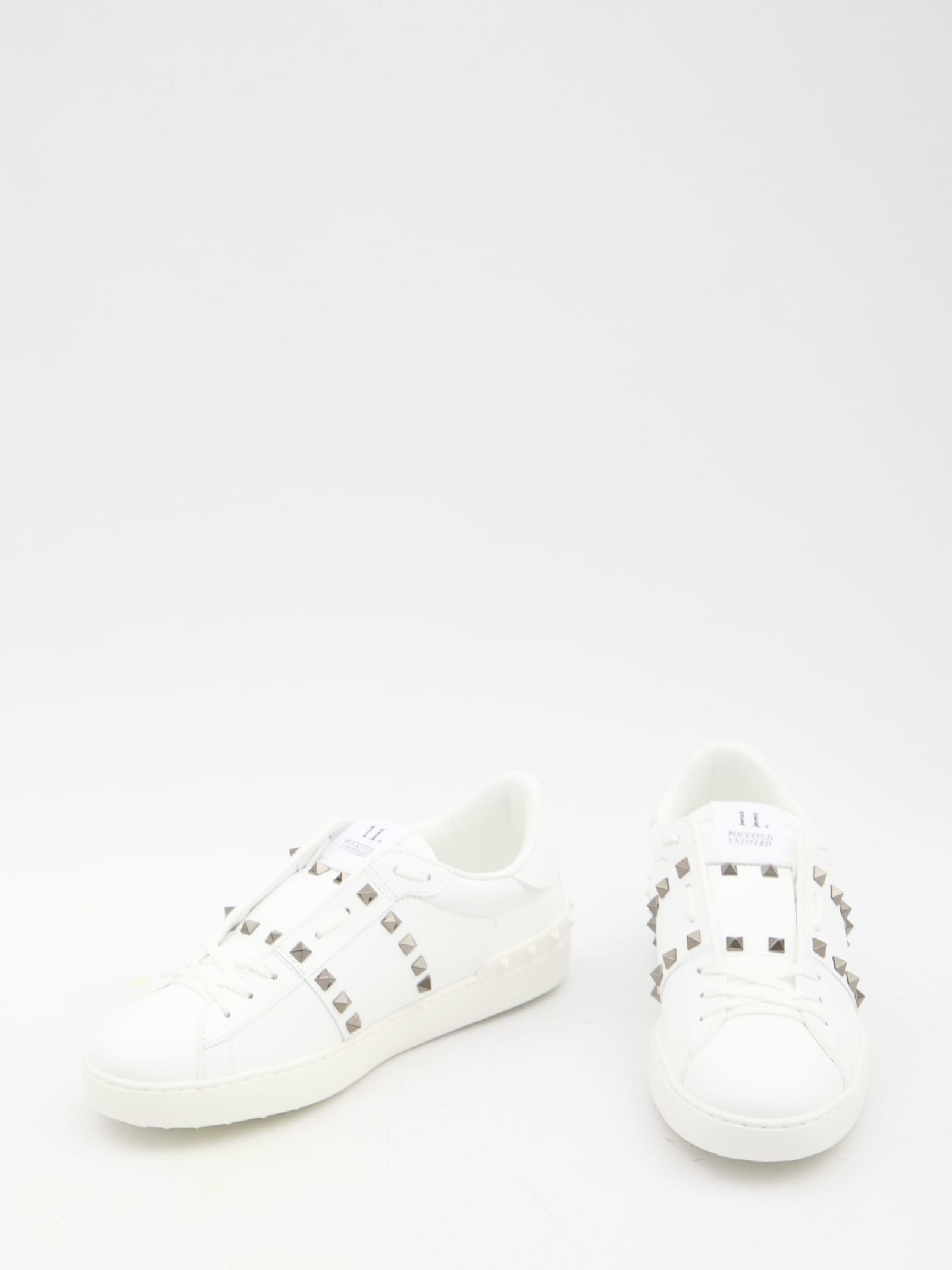 Shop Valentino Rockstud Untitled Sneakers In White